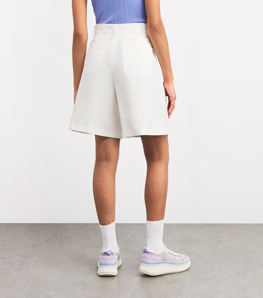 Cotton-Linen Shorts WHITE Image 4