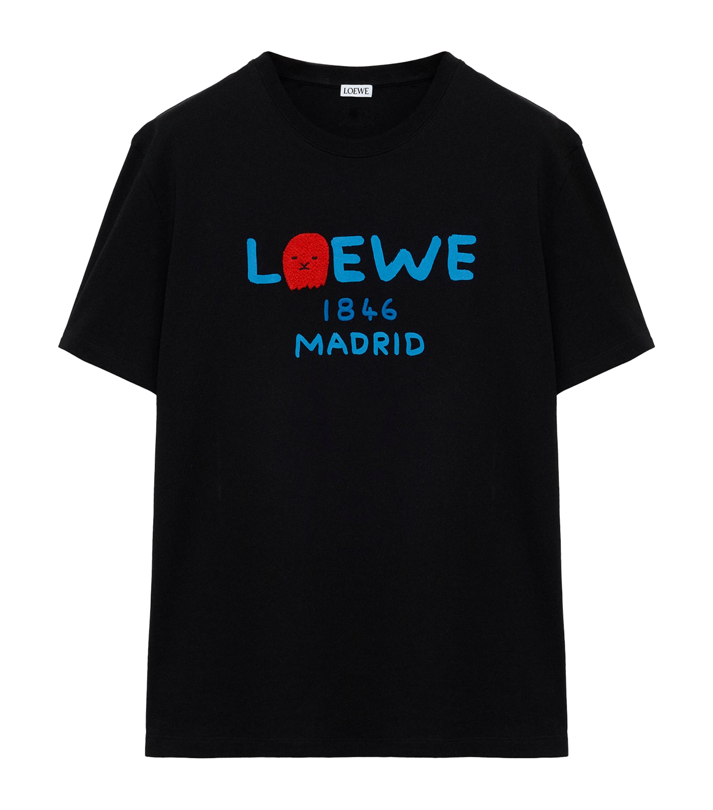 LOEWE Mens Cotton Relaxed Lion T-Shirt Black Image 1