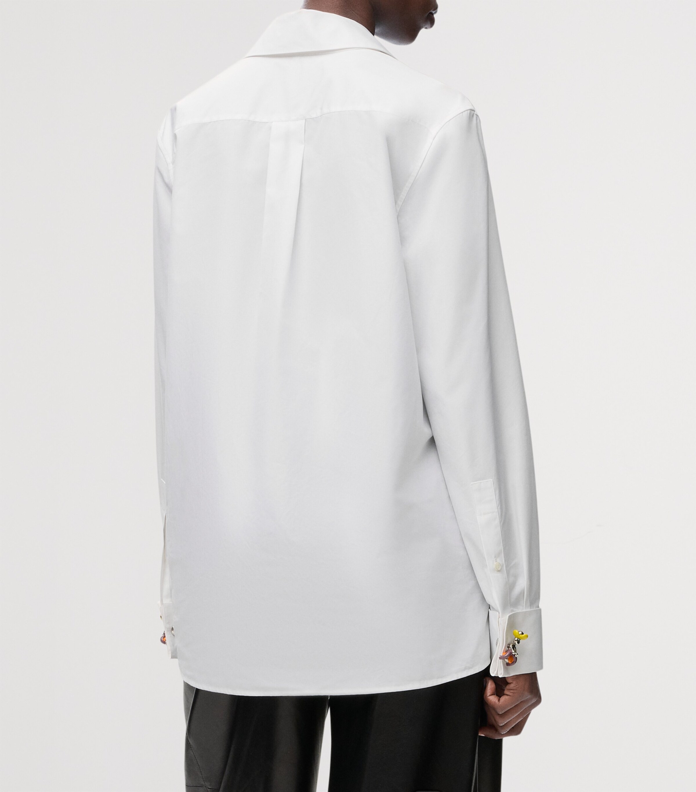 Cotton Cufflink-Detail Shirt WHITE Image 4