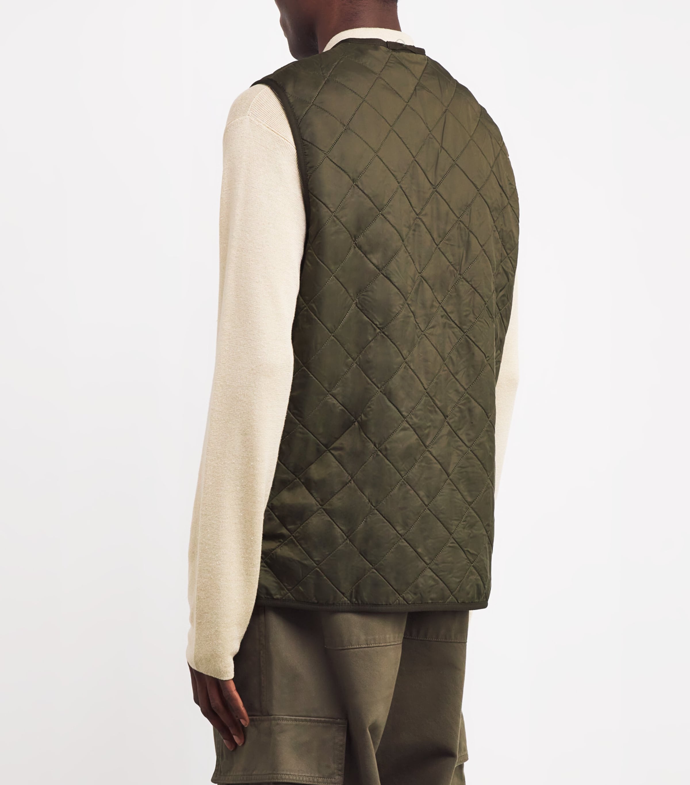 Quilted Zip-In Liner Gilet OLIVE Image 4