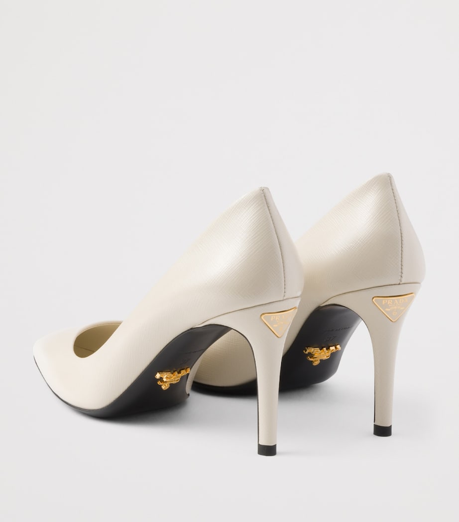 Prada Patent Saffiano Leather Pumps 85 Neutral Image 4