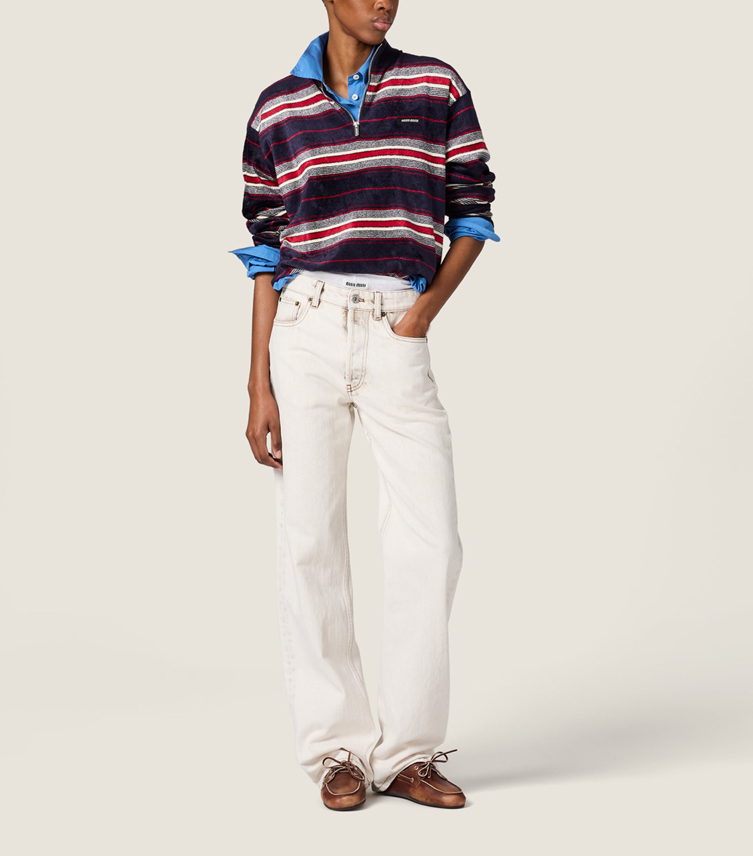 Miu Miu Womens Mid-Rise Straight Jeans Image 2
