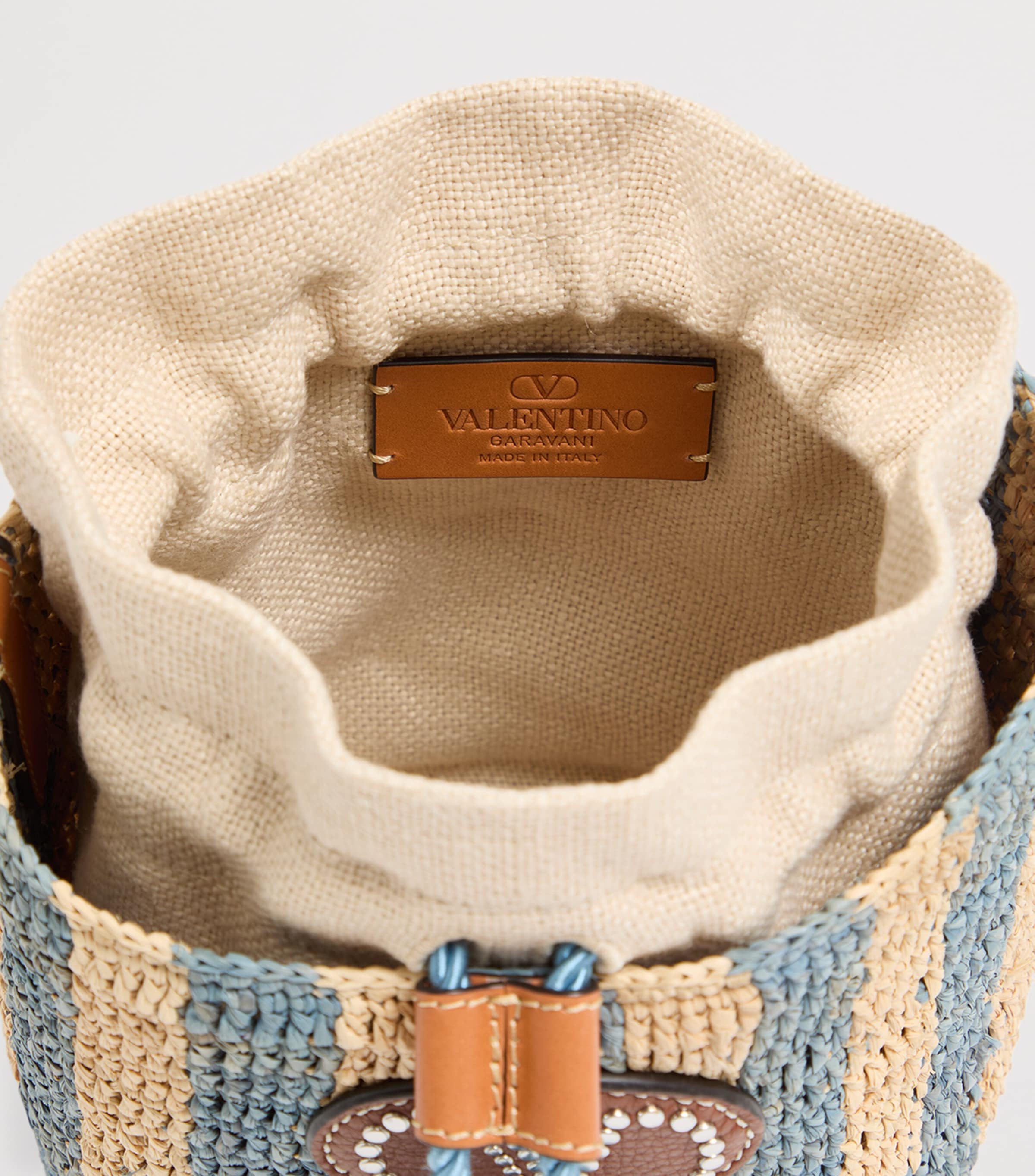 Valentino Garavani Straw VLogo Signature Bucket Bag Image 6