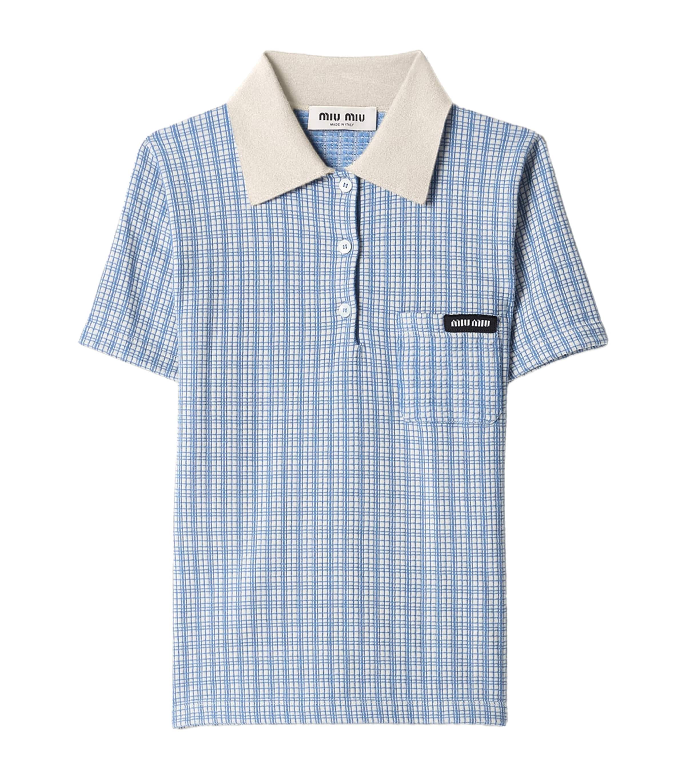 Miu Miu Womens Cashmere-Silk Polo Shirt Image 1
