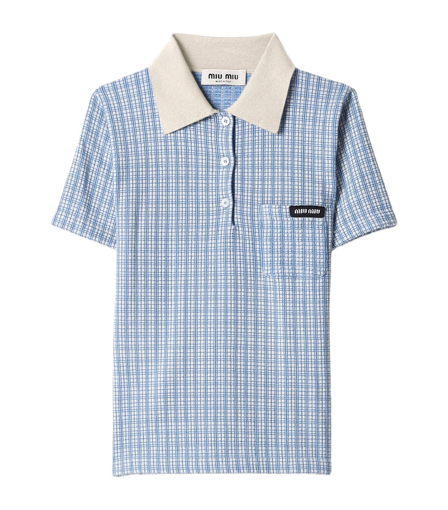 Miu Miu Womens Cashmere-Silk Polo Shirt Image 1
