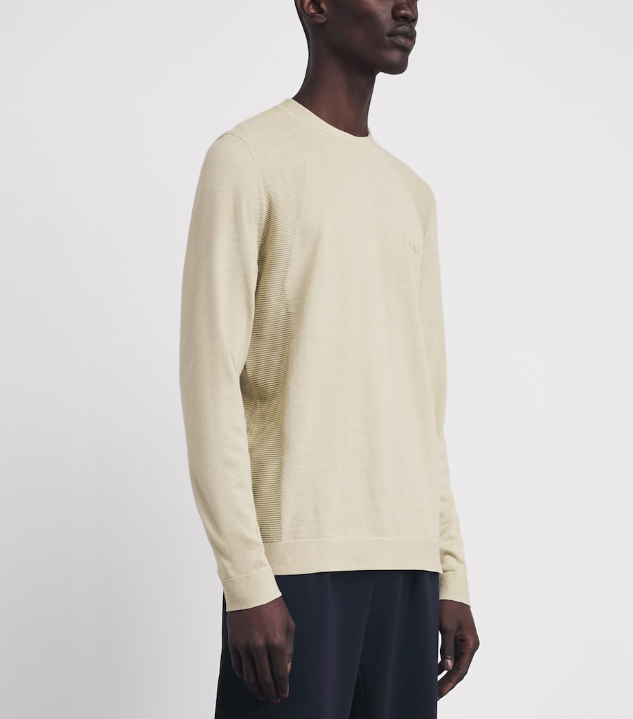 BOSS Mens Momentum Lite Sweatshirt Light Beige Image 4