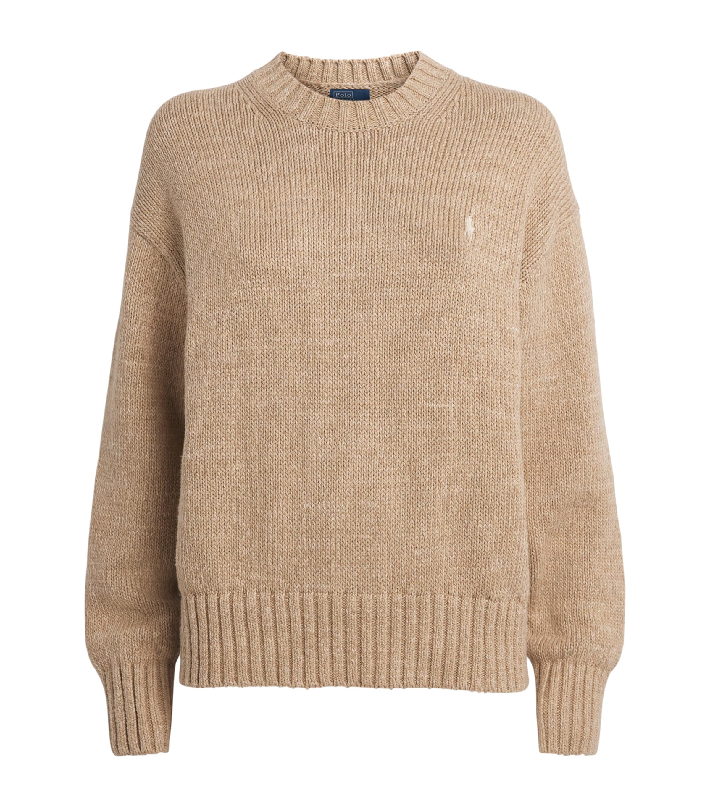 Polo Ralph Lauren Cotton Logo Sweater In Sand