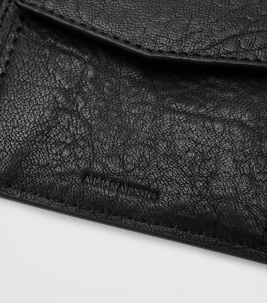 AllSaints Grained Leather Delph Bifold Wallet Black Image 4