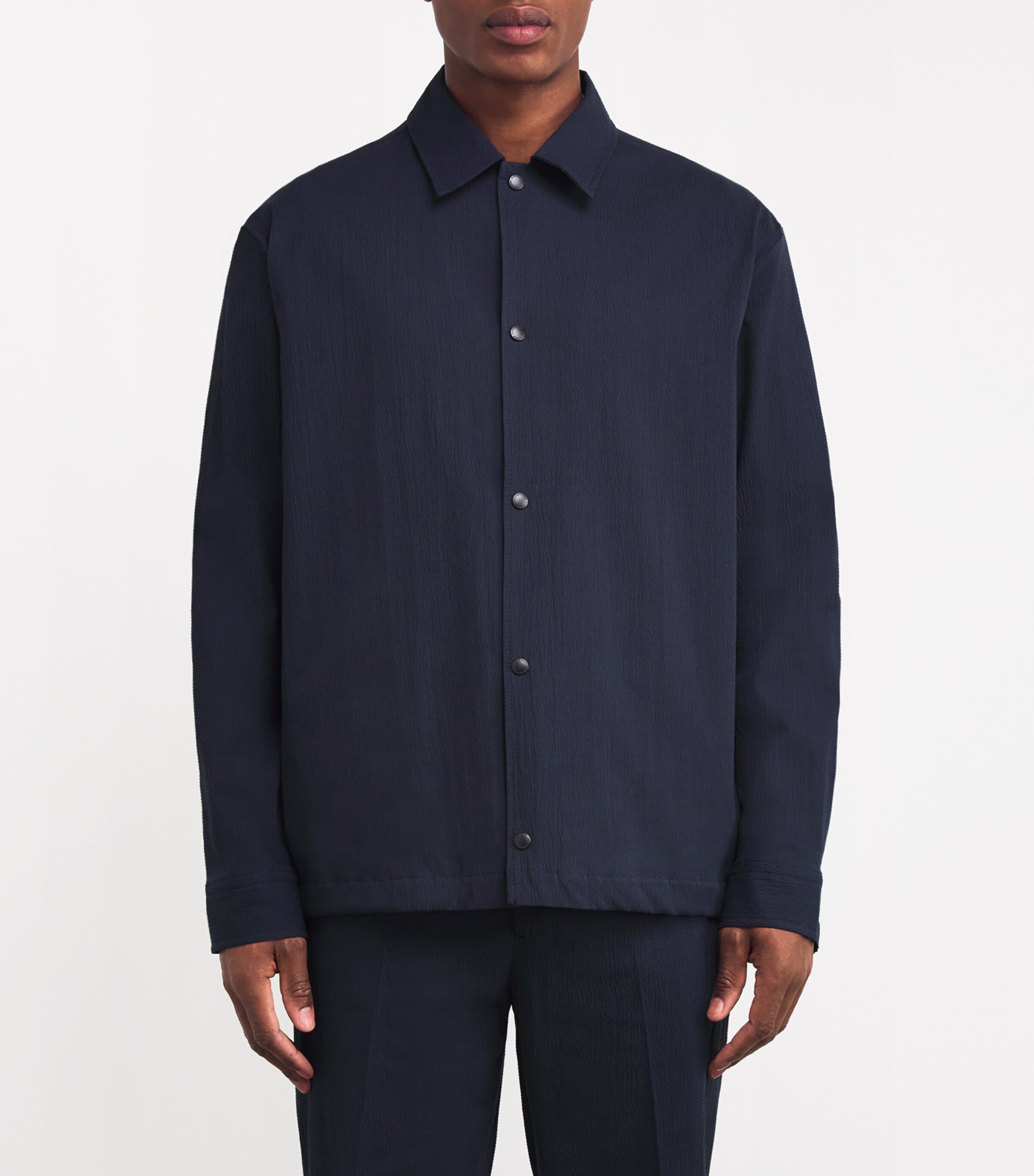 Seersucker Celian Overshirt JL NAVY-6855 Image 3