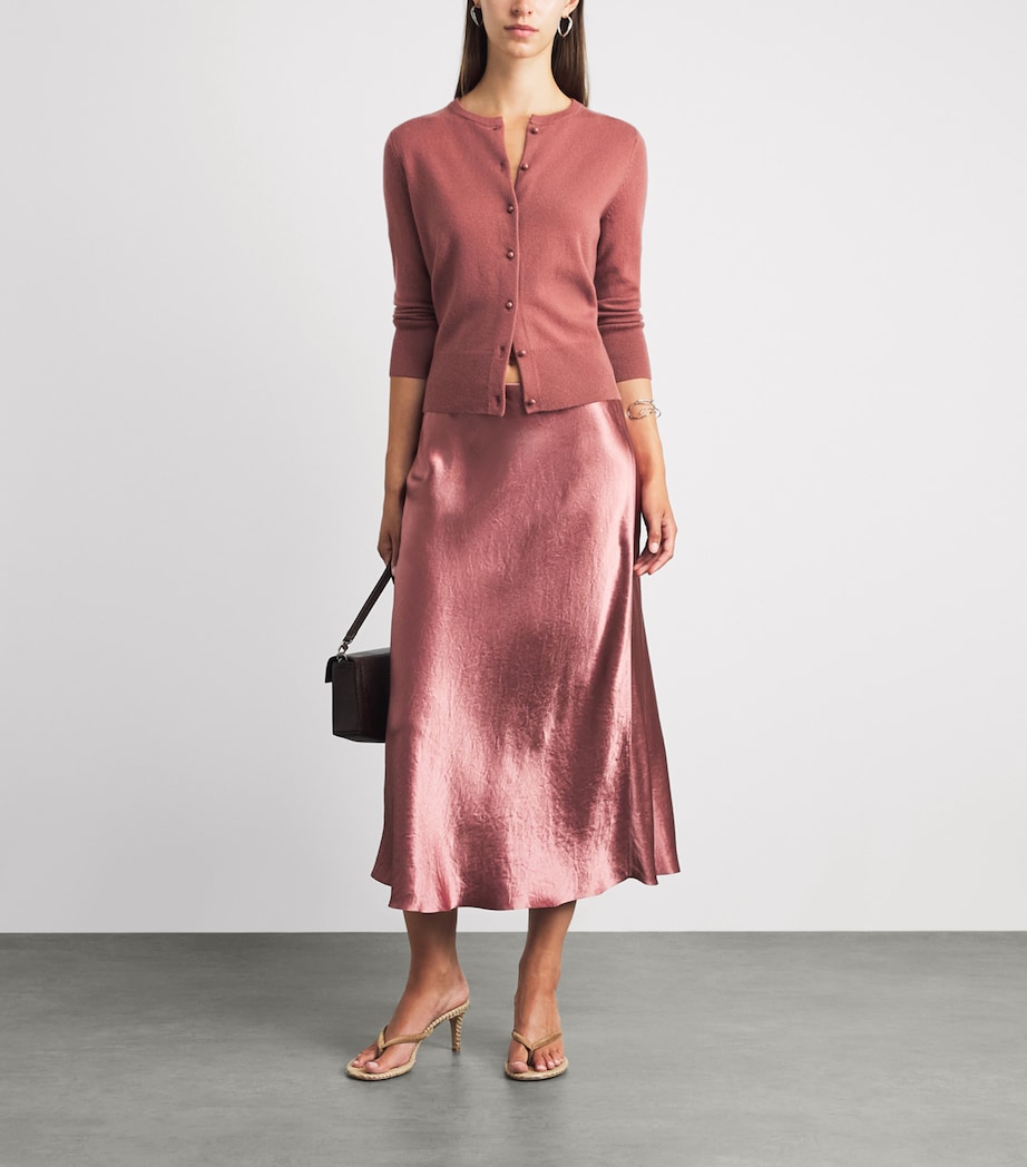 Vince Womens Wool-Blend Cardigan Rose Jam Image 2