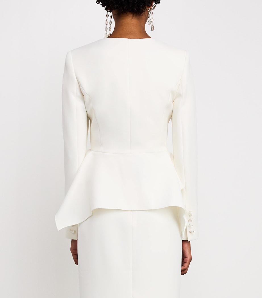 Crepe Peplum Jacket CREAM Image 4