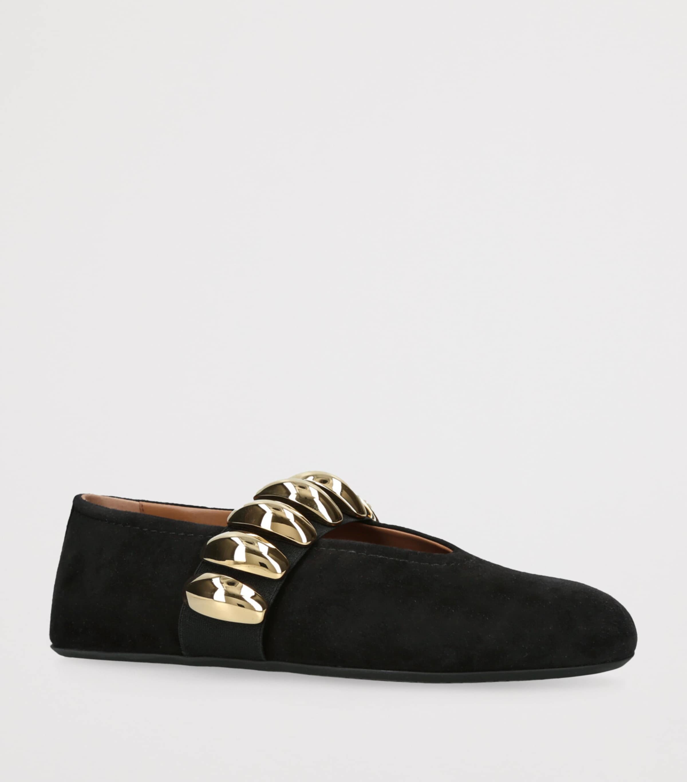 Suede Pebble Ballet Flats BLACK/COMB Image 3