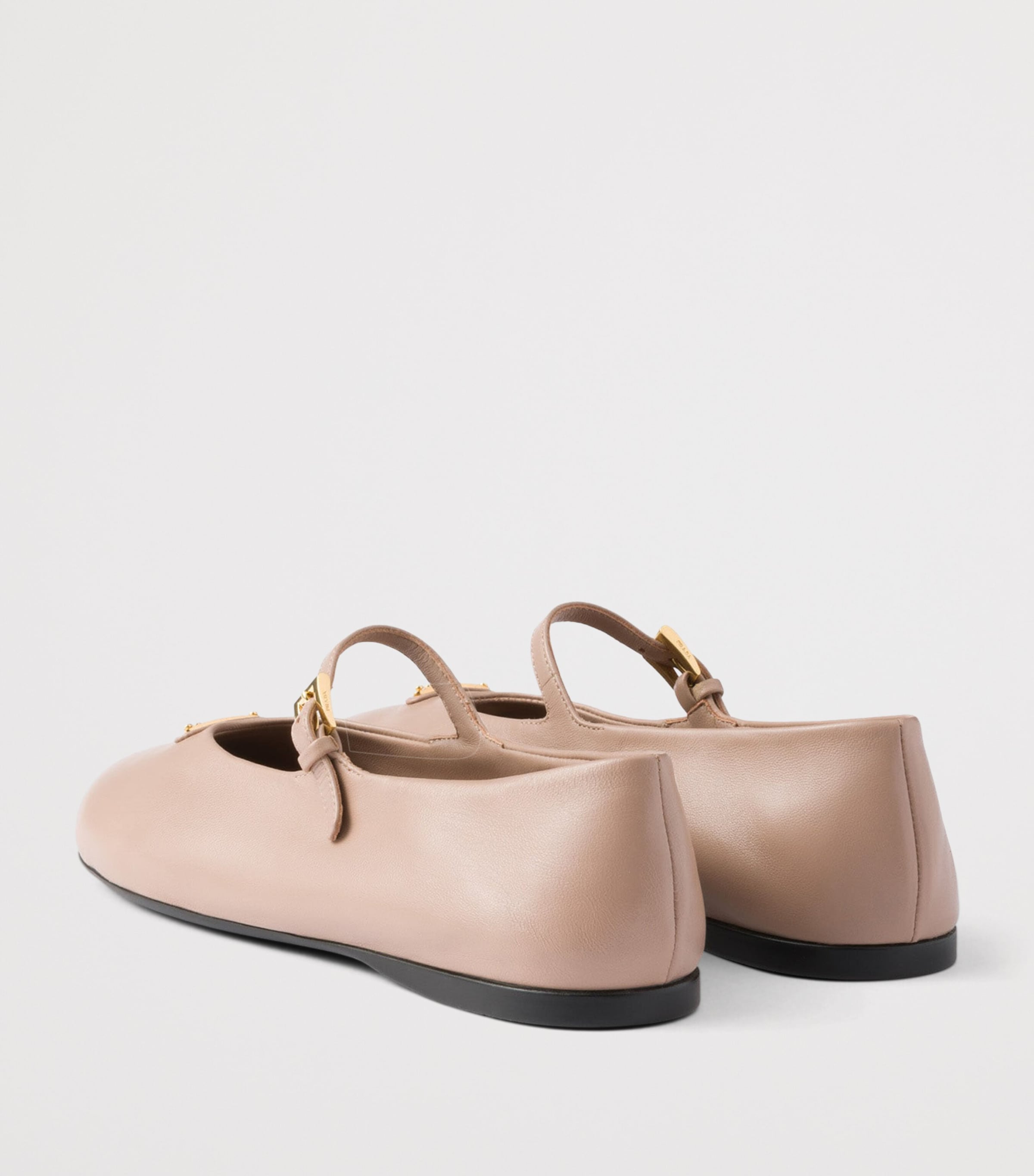 Prada Leather Triangle Ballet Flats Powder Image 4