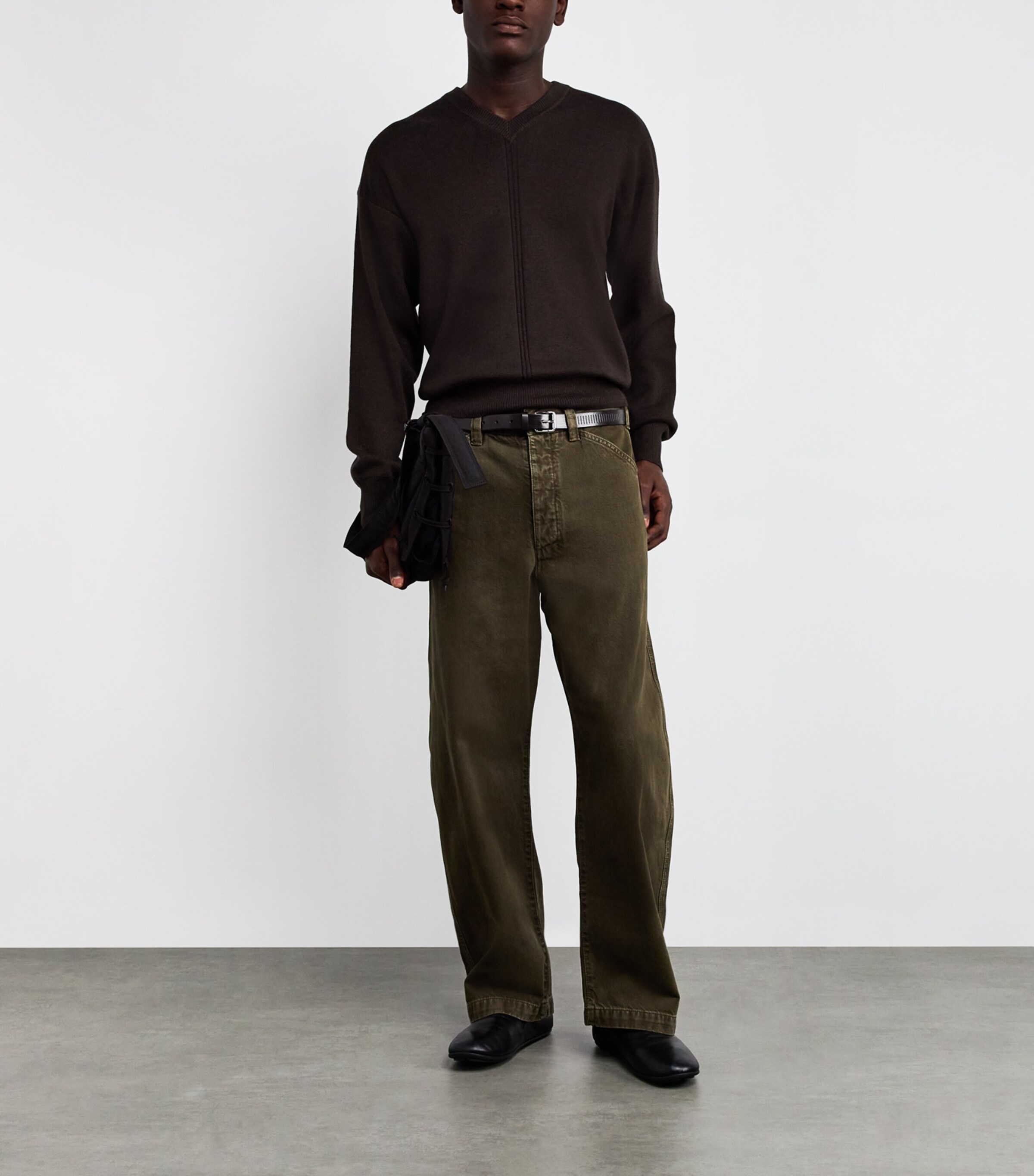 Leather Rail Belt DARK BROWN BR449 Image 2