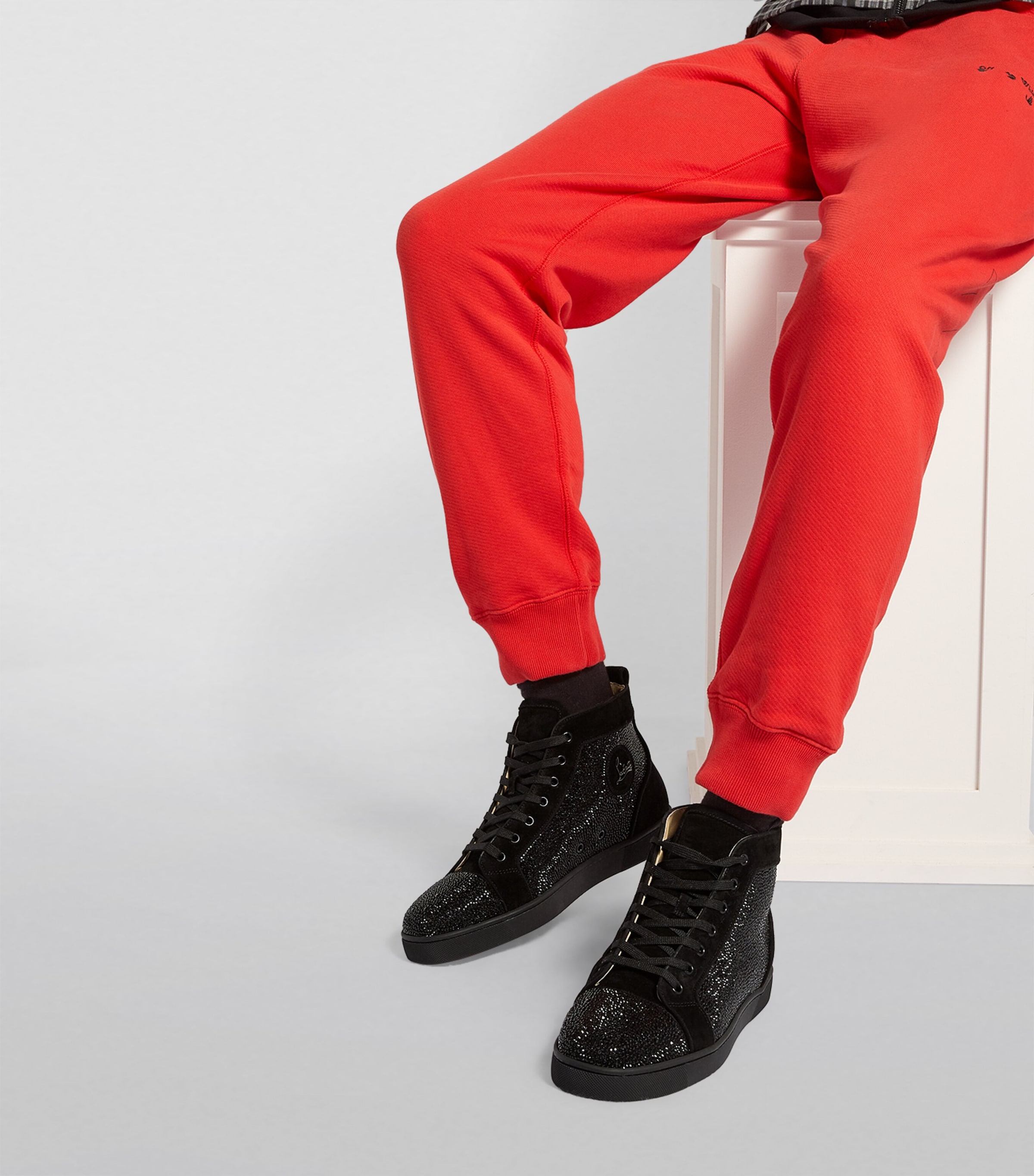 Louis Strass High-Top Suede Sneakers BK01 Image 2