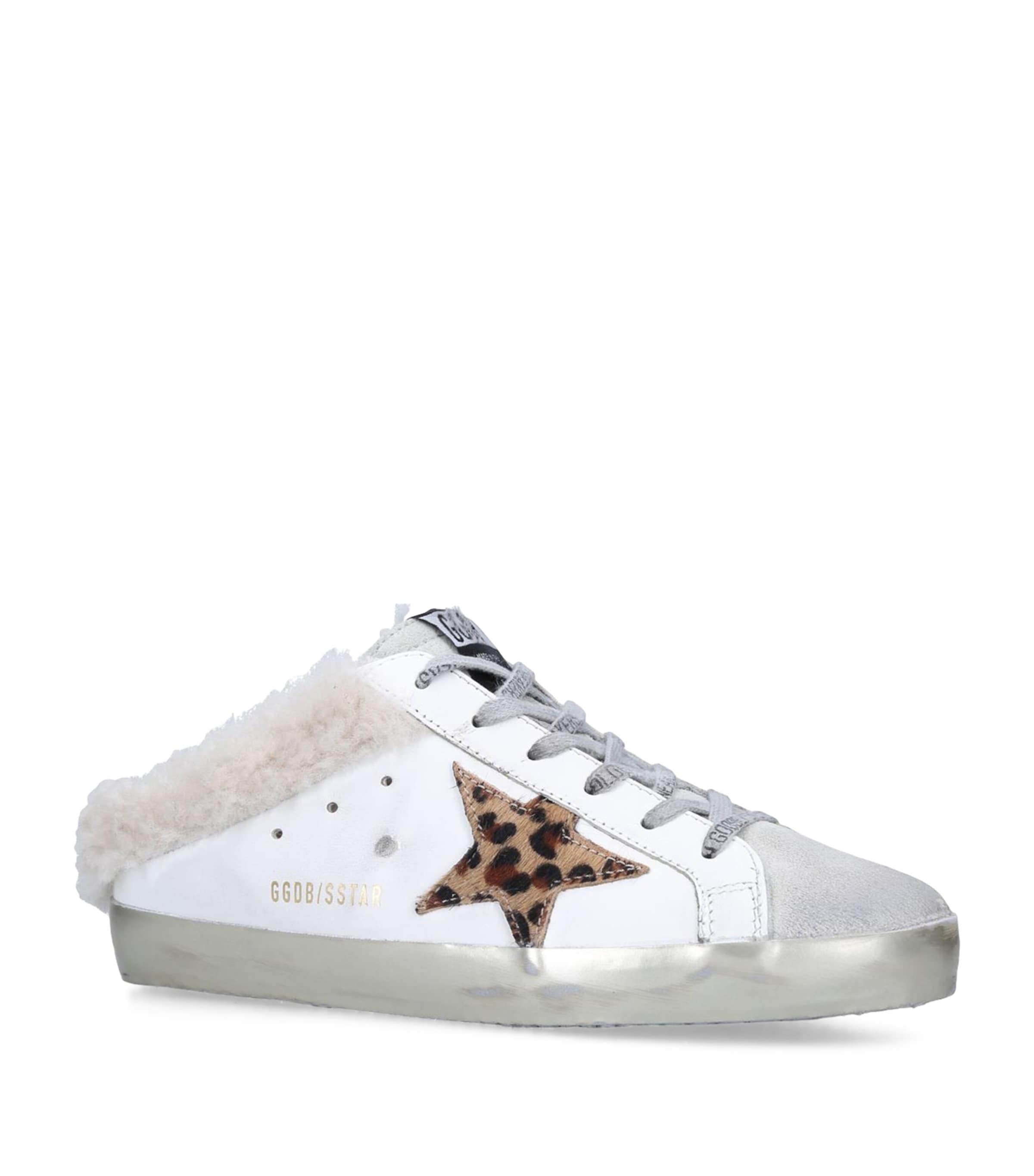 Golden Goose Superstar Sabot 81811 Leather And Shearling Trainers In White