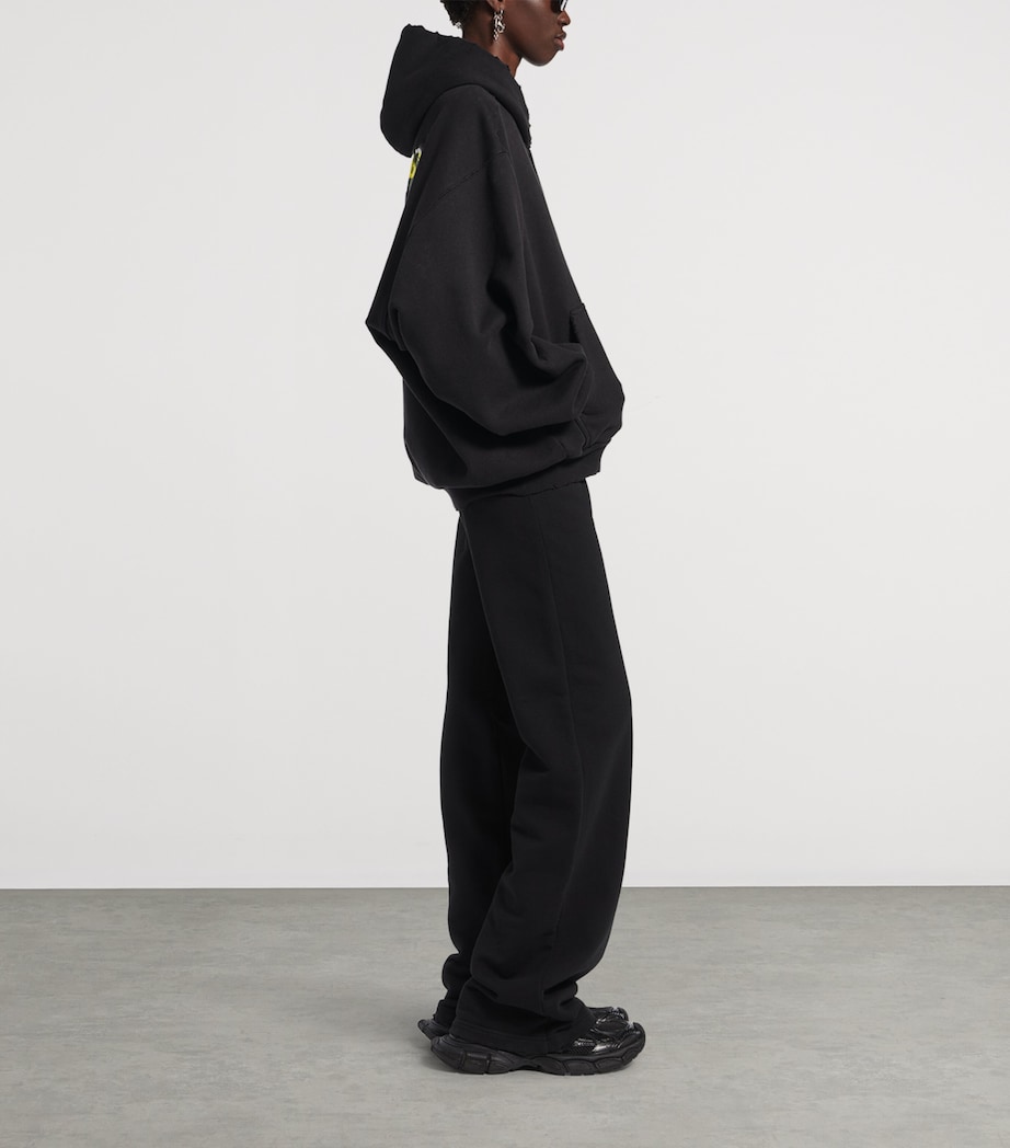 Balenciaga Womens Cotton Spray Logo Zip-Up Hoodie Image 4
