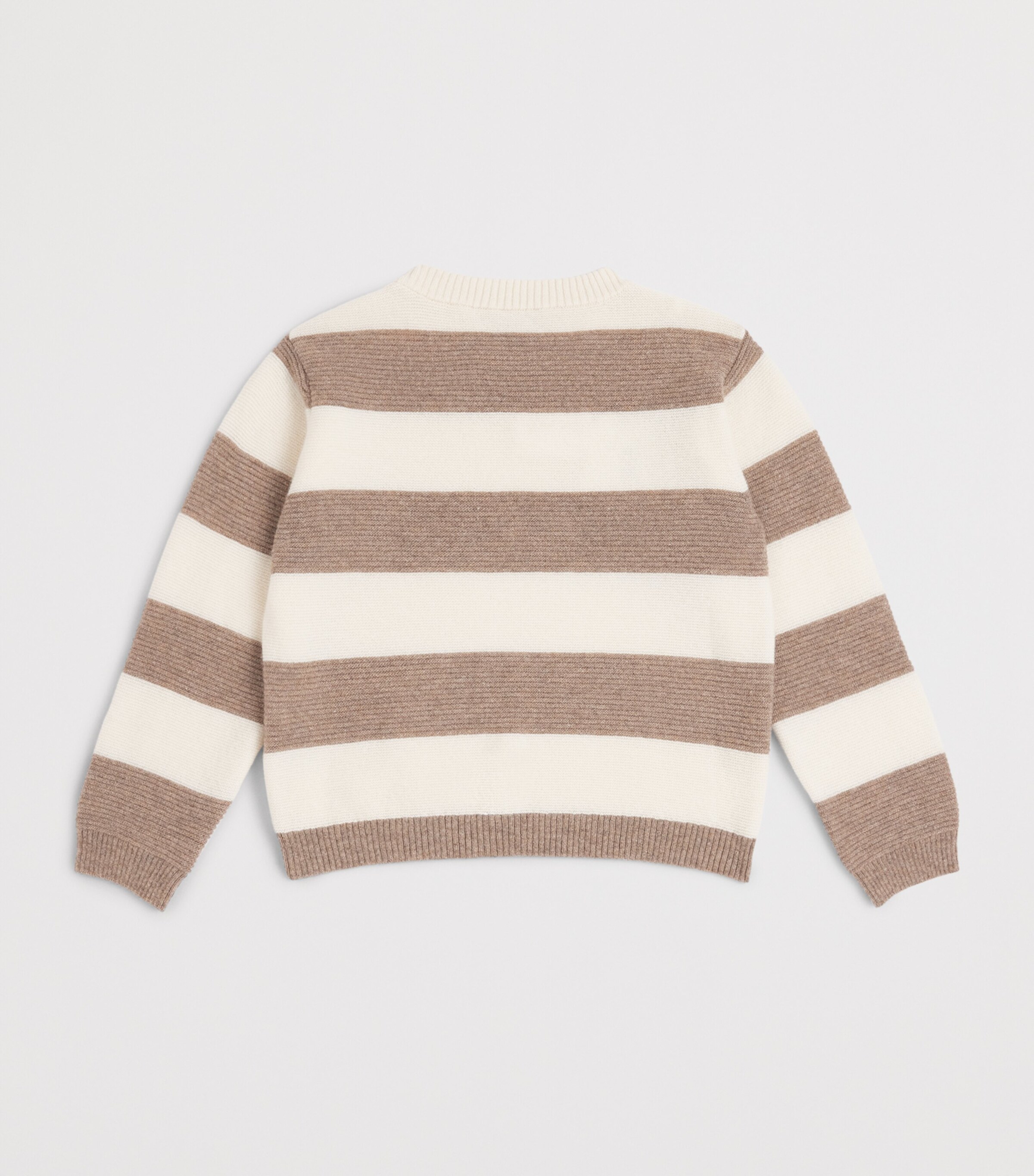 Eleventy Kids Wool-Cashmere Stripe Sweater (2-16 Years) Ivory/brown Image 2
