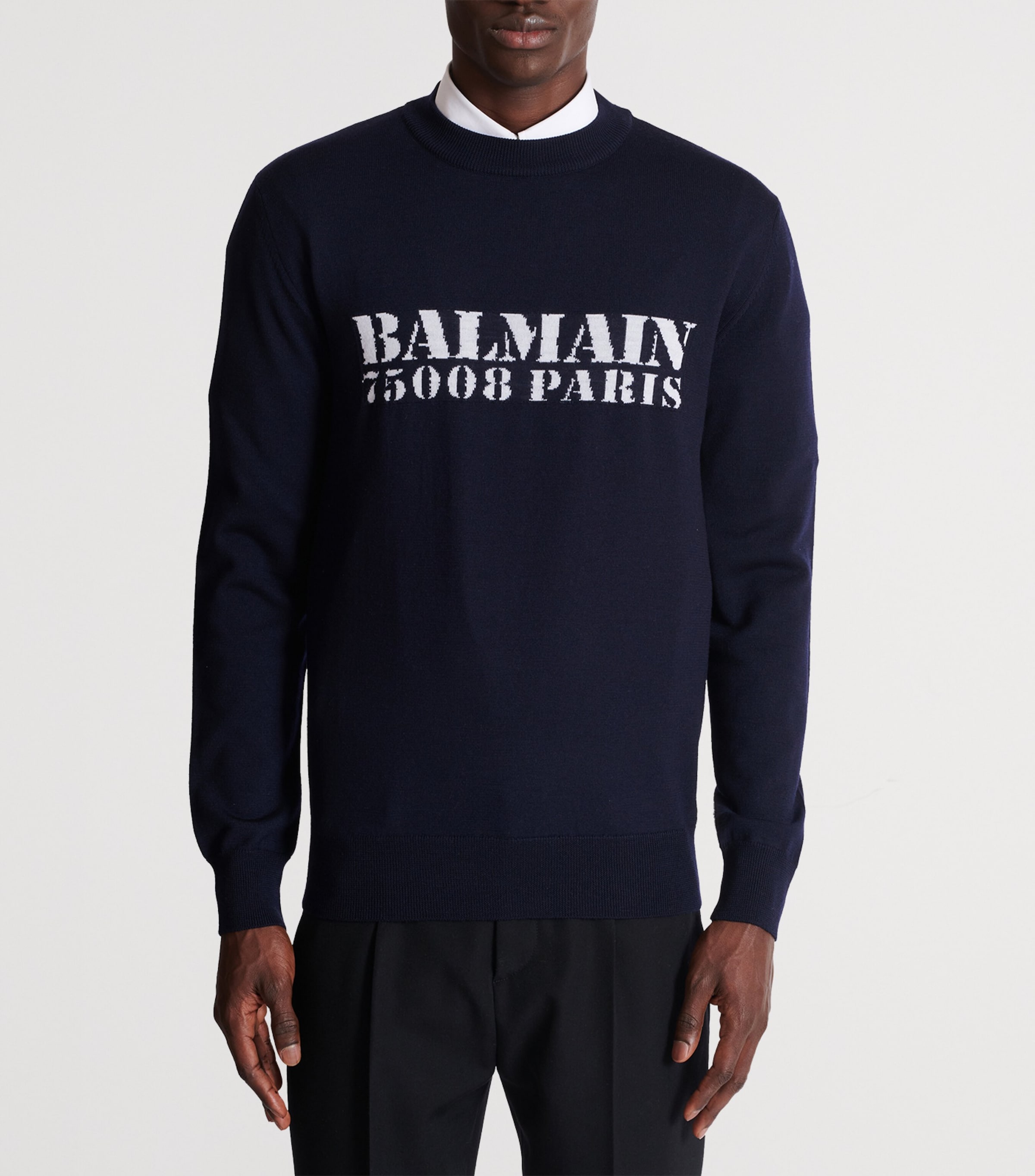 【関税&送料込】Balmain Blue Wool Sweater With Logo Balmain Blue Wool Sweater With Logo | Balardi