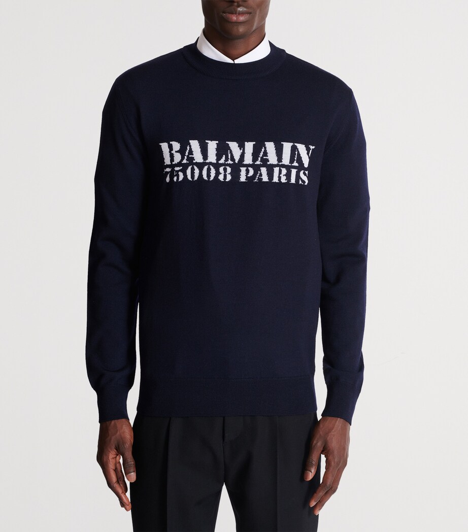 Merino Wool Logo Sweater SAJ BLEU/BLANC Image 7