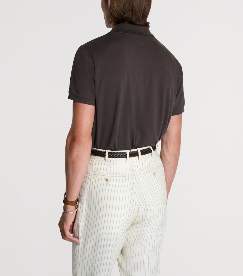 Dunhill Mens Cotton-Silk Polo Shirt Image 3