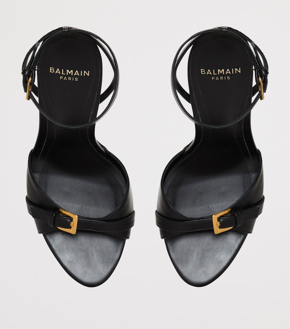 Balmain Calfskin Anthem Heeled Sandals 95 Noir Image 4