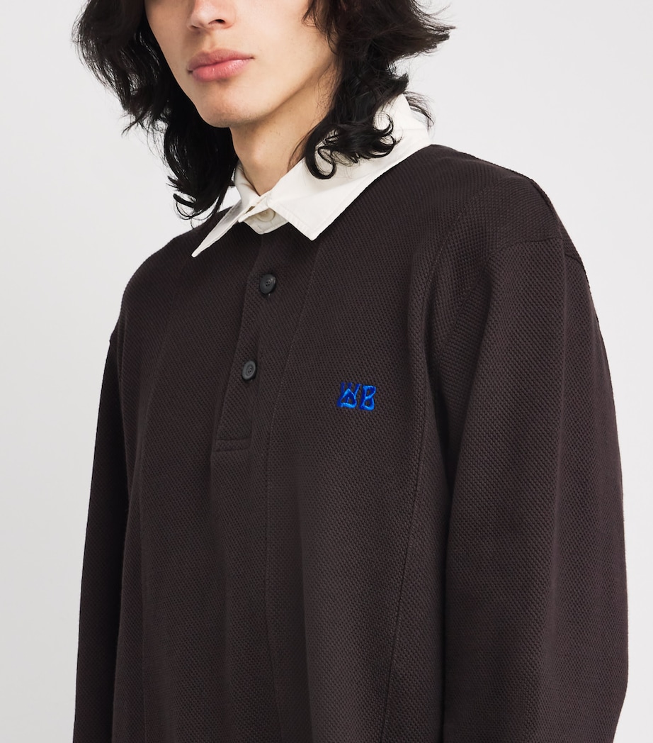 Cotton Polo Shirt DARK BROWN Image 6