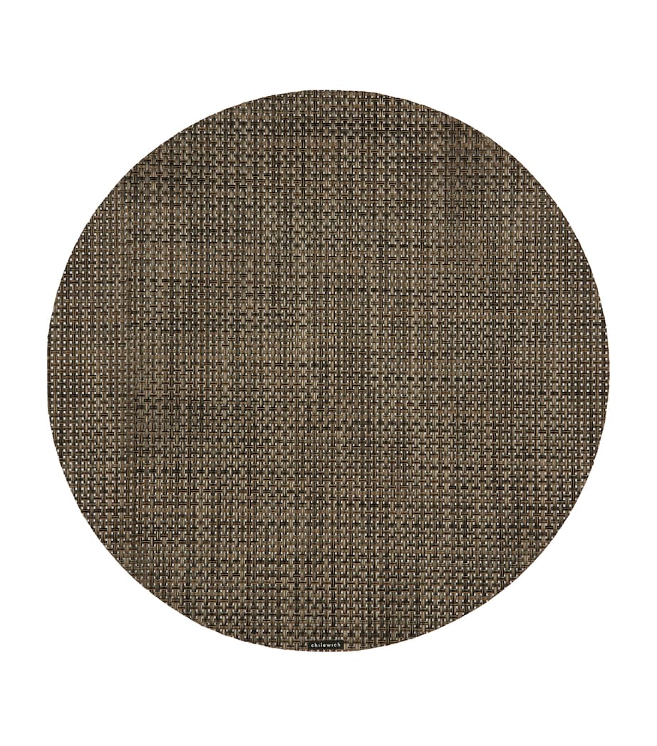Basketweave Round Placemat BEIGE Image 1
