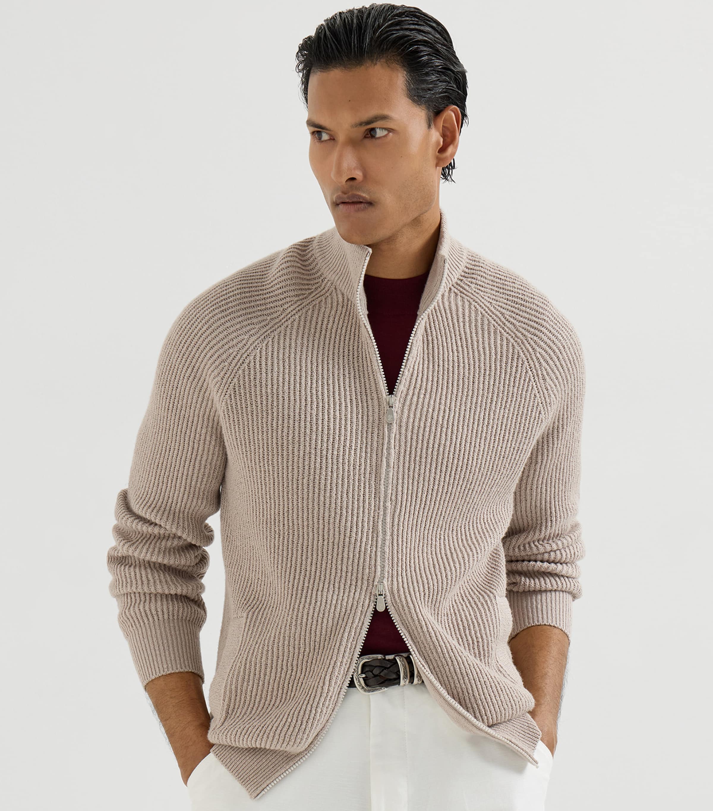 Cotton Ribbed Cardigan C2438 Image 3