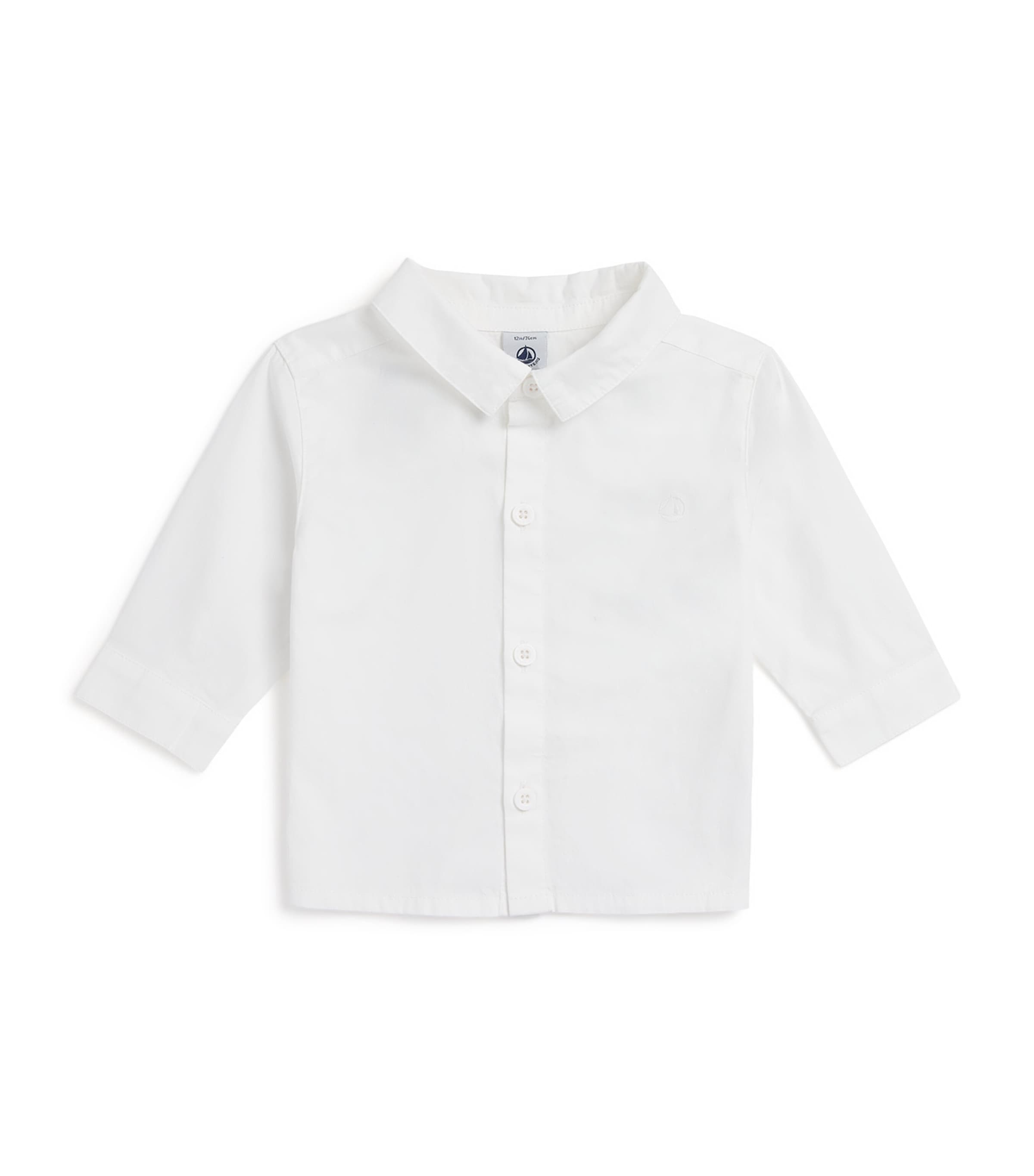 Petit Bateau Cotton Long-sleeve Shirt In White