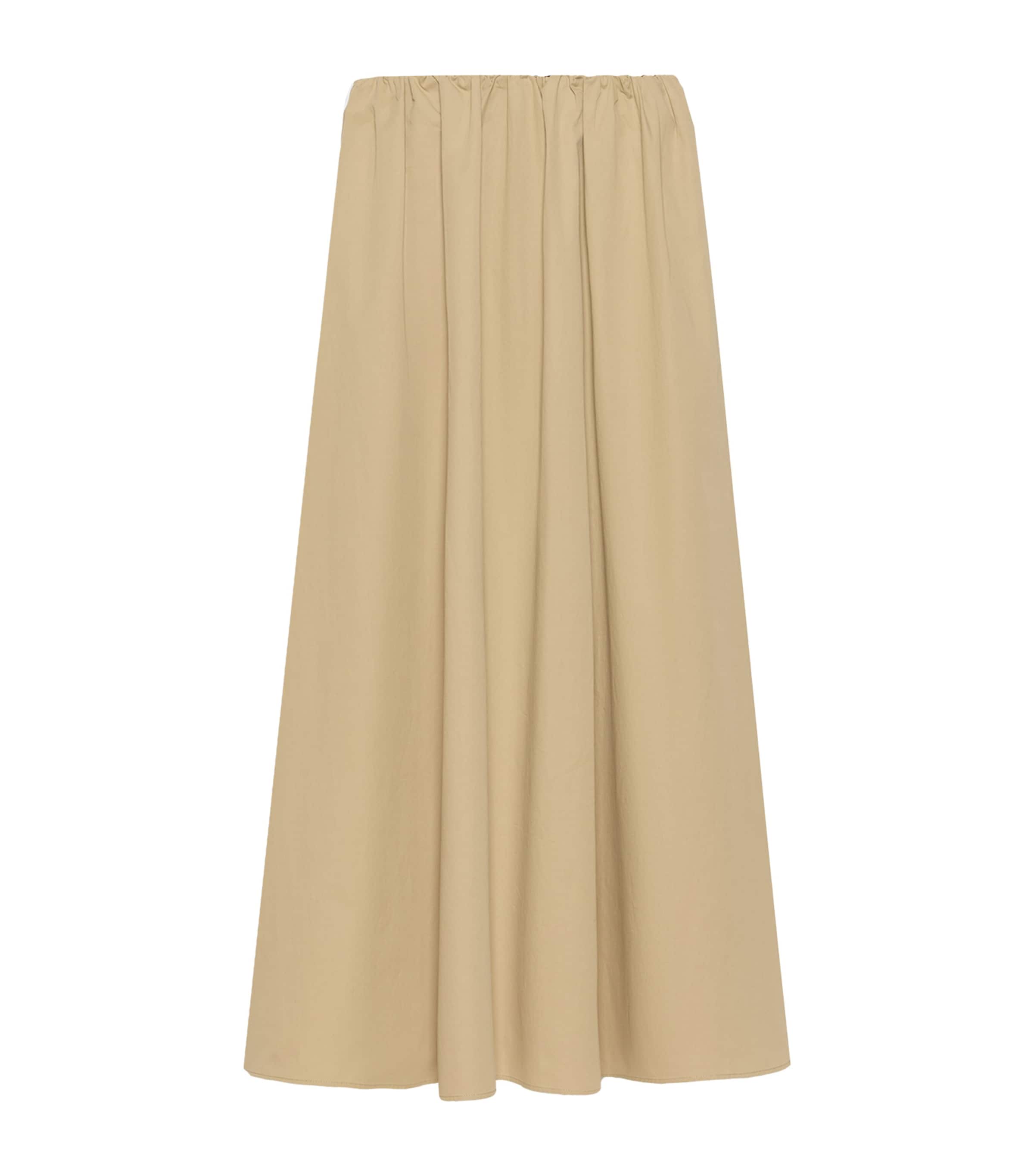 Weekend Max Mara Womens Cotton A-Line Maxi Skirt Beige Image 1