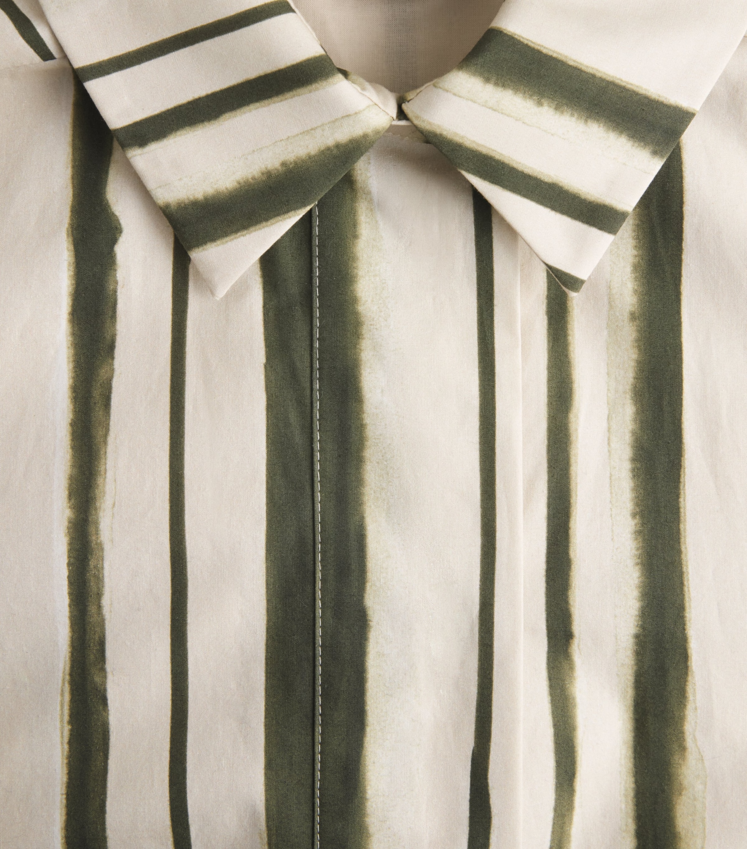 MM Womens Cotton Stripe Midi Shirt Dress Moss Green Image 7