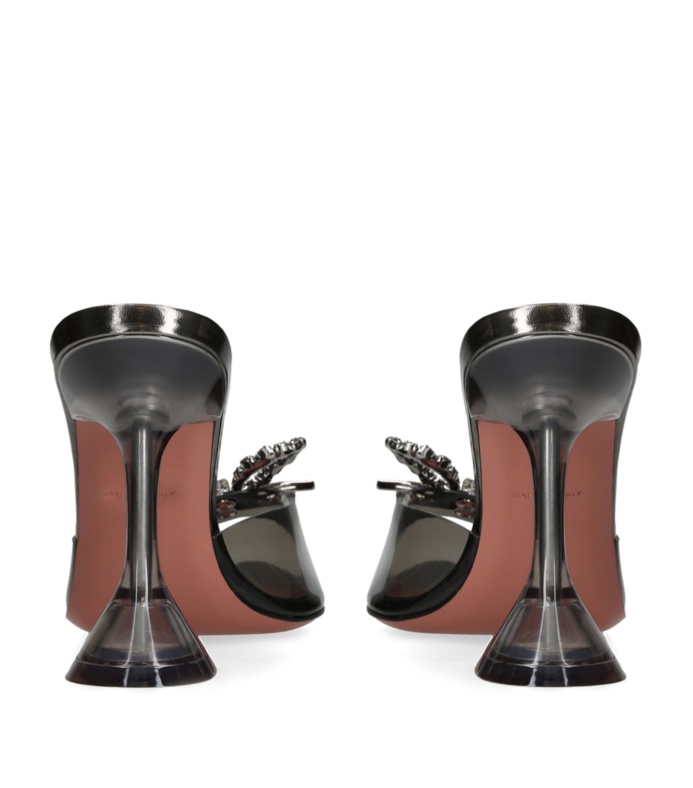 Amina Muaddi Rosie Glass Mules 95 Grey/dark Image 2