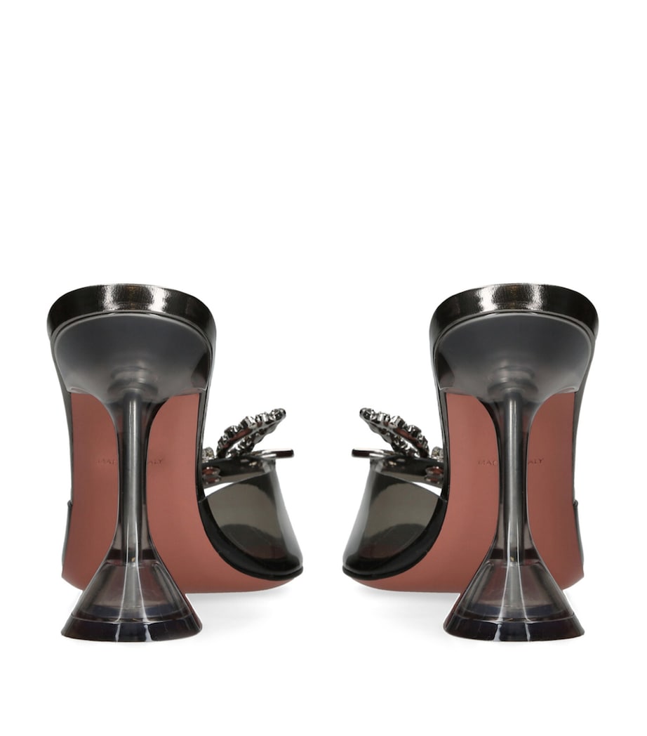 Amina Muaddi Rosie Glass Mules 95 Grey/dark Image 2