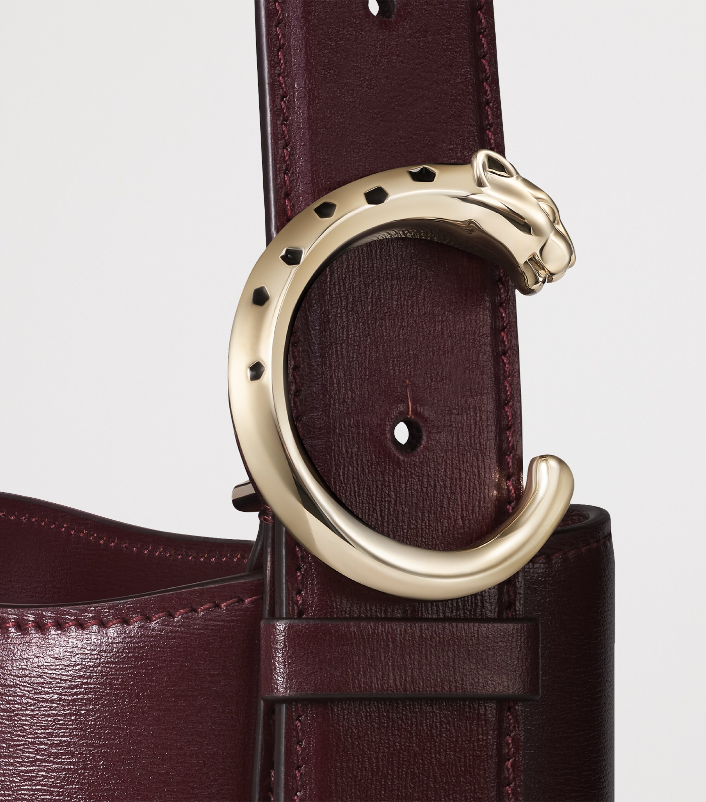 Mini Leather Panthère C de Cartier Bucket Bag GRAPE Image 4