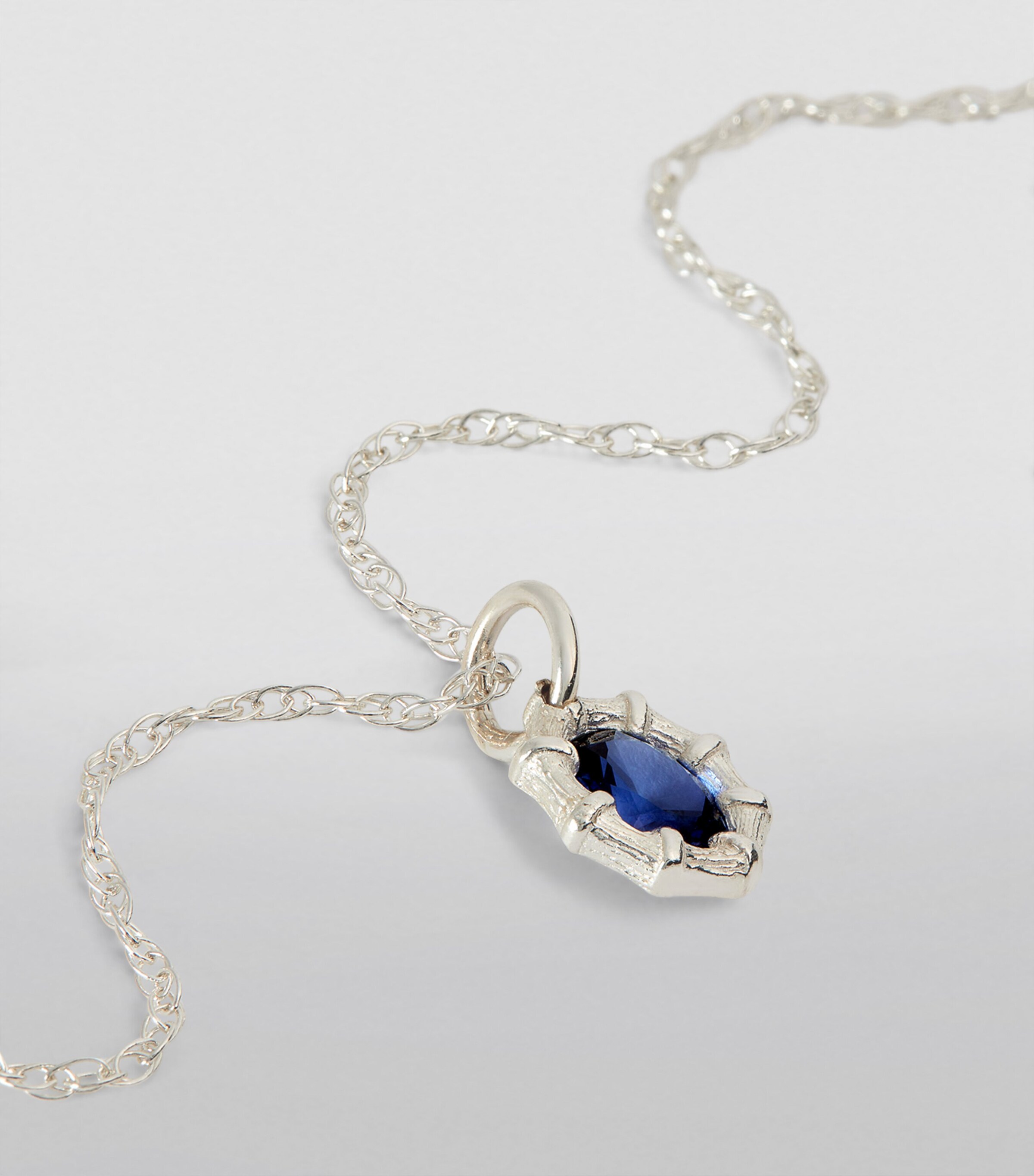 Bleue Burnham Sterling Silver and Sapphire Bamboo Pendant Necklace Silver Image 5