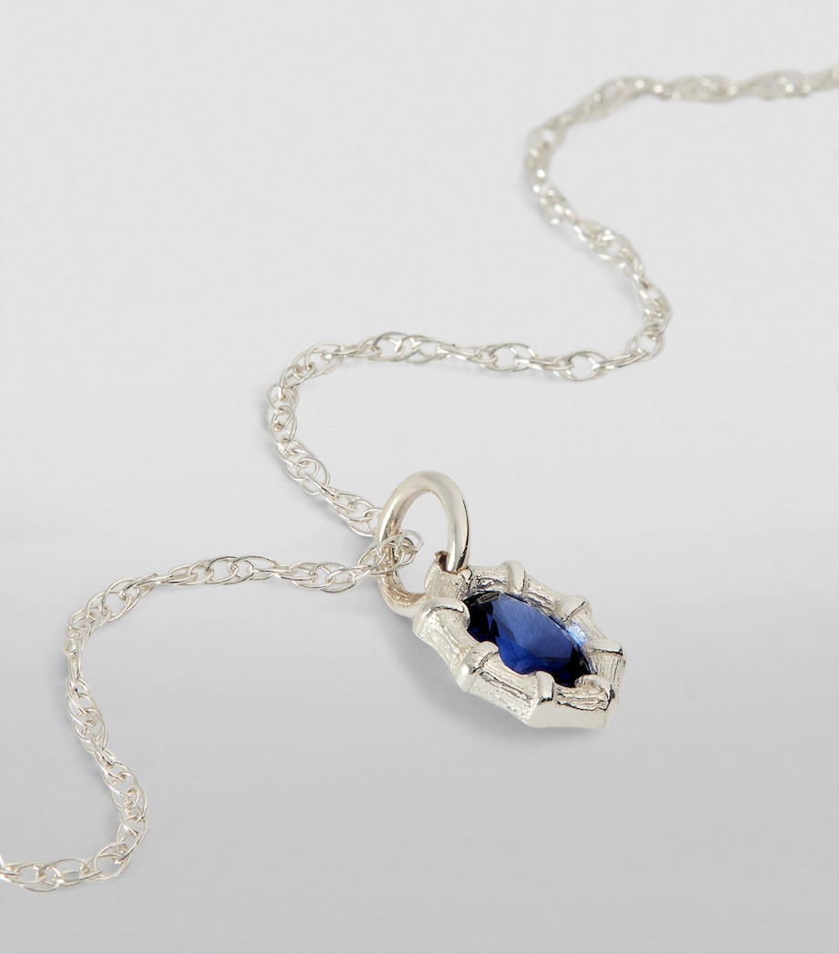 Bleue Burnham Sterling Silver and Sapphire Bamboo Pendant Necklace Silver Image 5