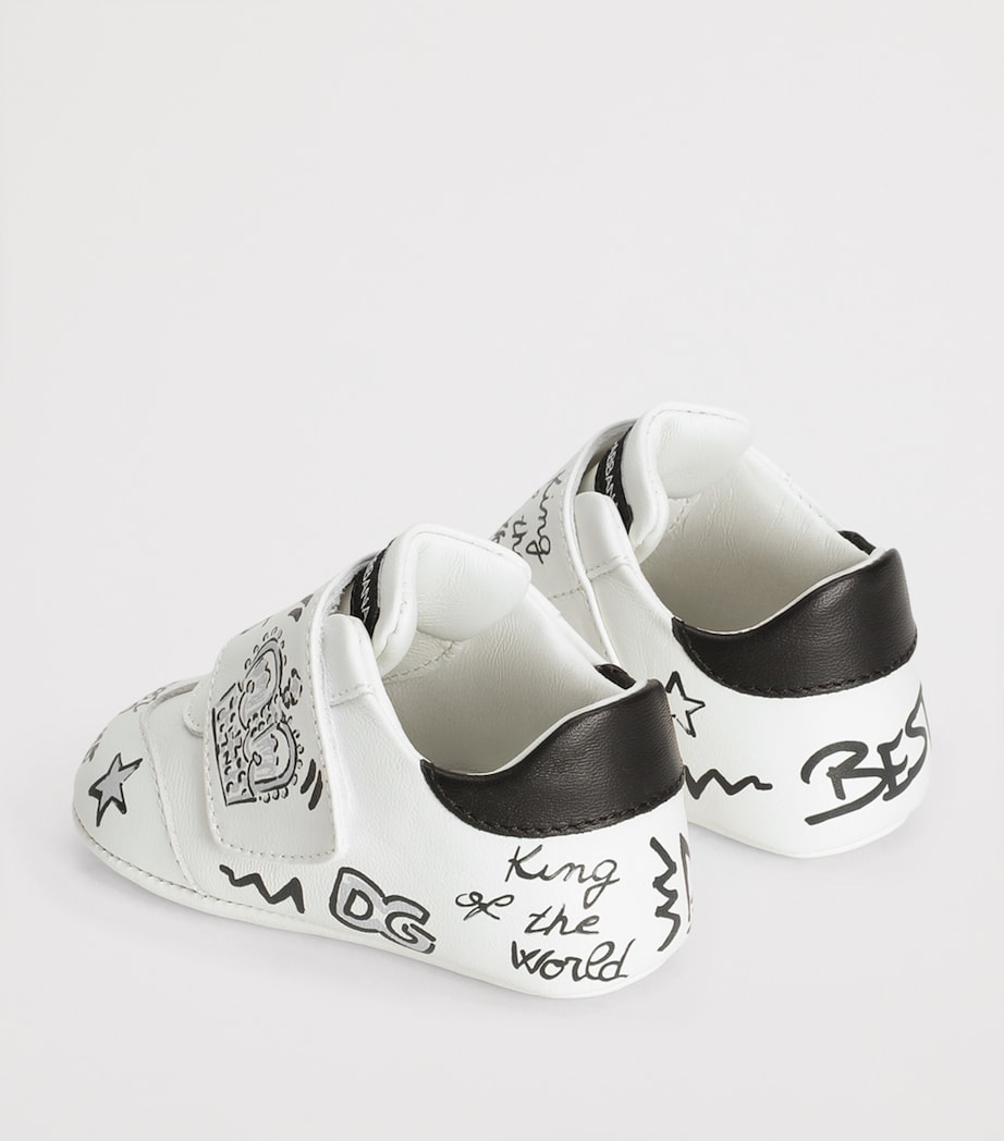 Lambskin Graffiti Print Sneakers HWF57-SCRITTE FD Image 2