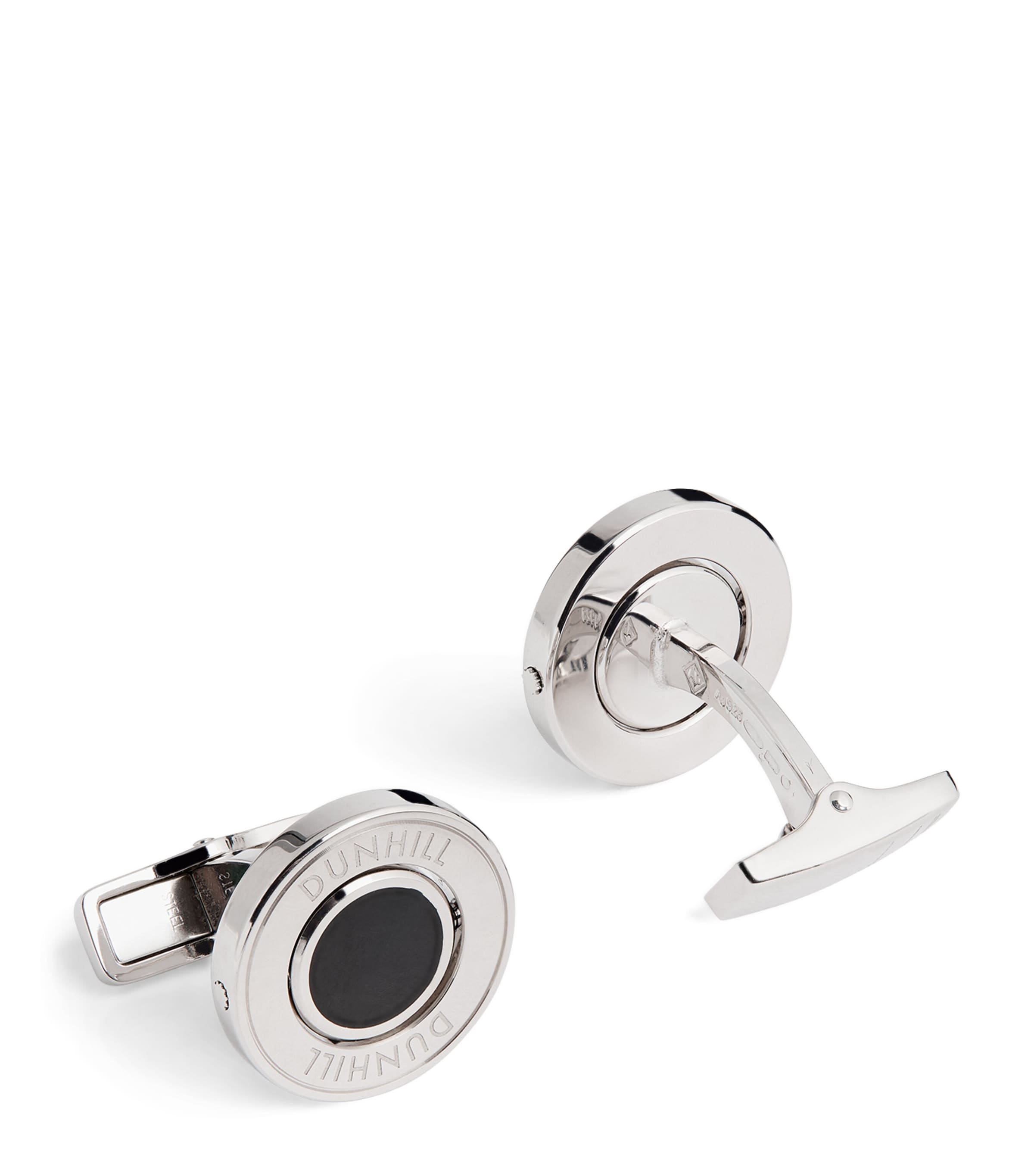 Dunhill Silver And Onyx Cufflinks In Metallic