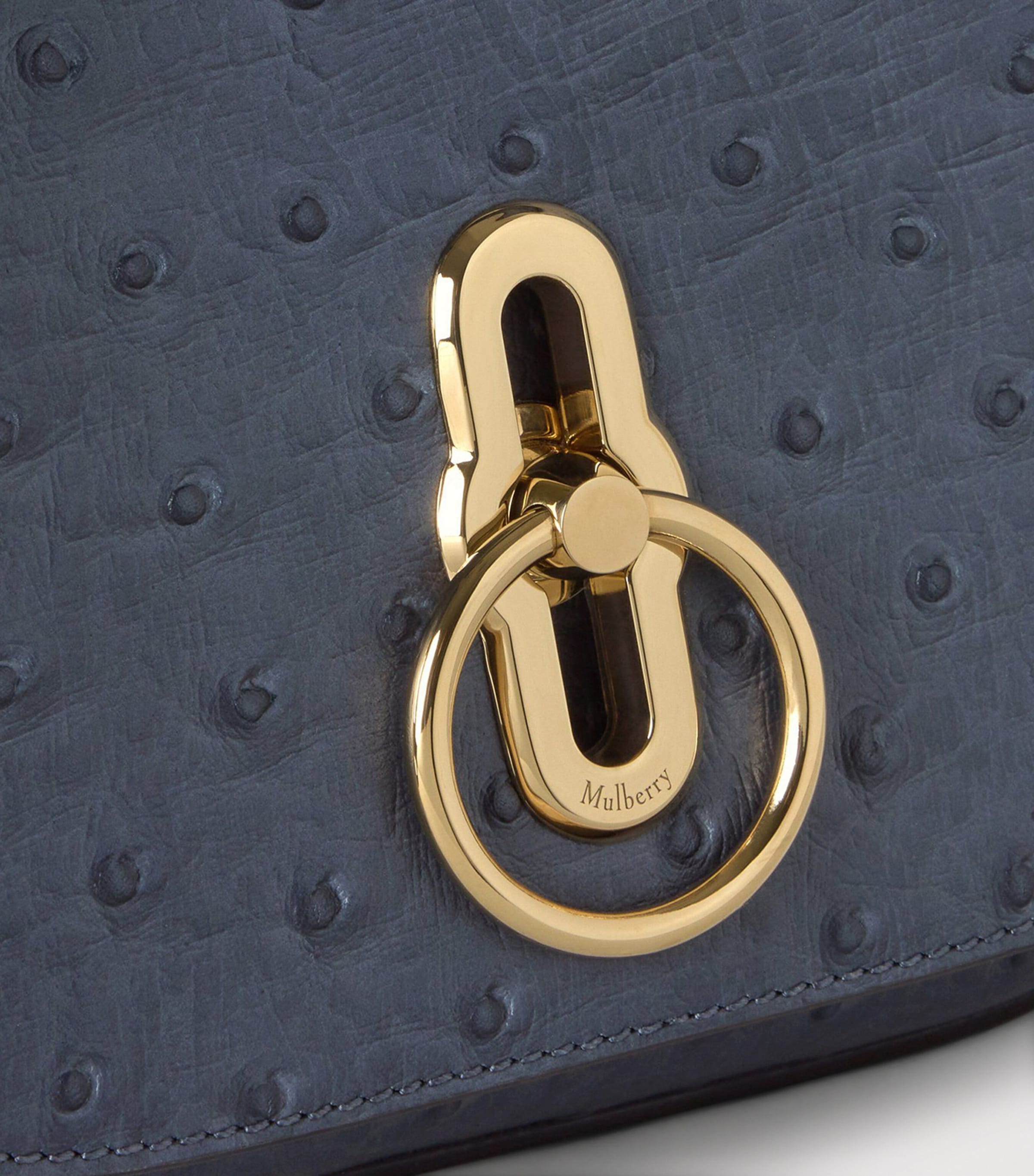 Small Leather Amberley Satchel Top-Handle Bag STORMY BLUE Image 4