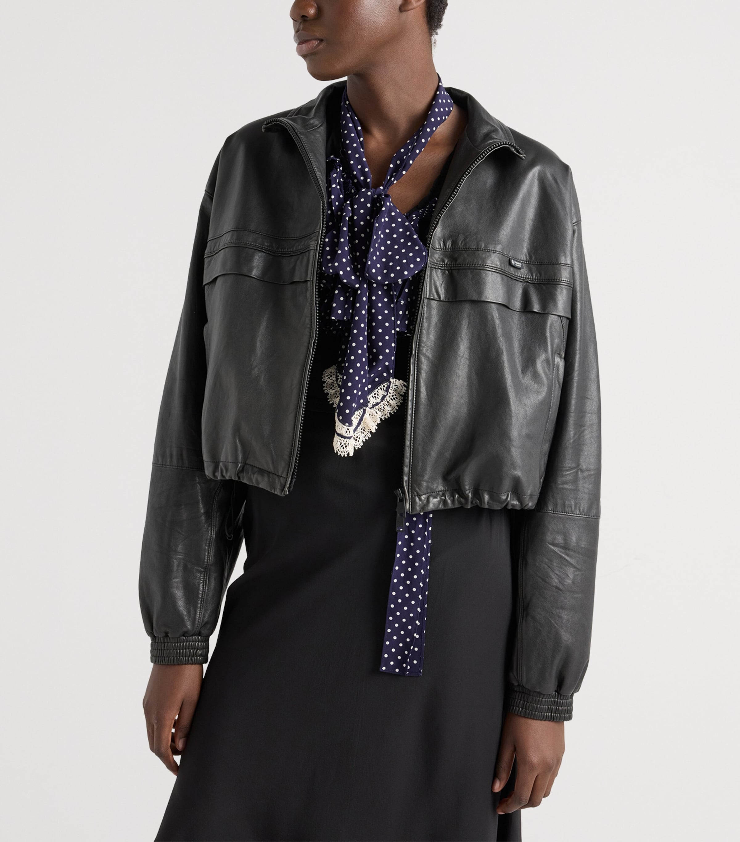Prada Womens Nappa Leather Jacket Black Image 3
