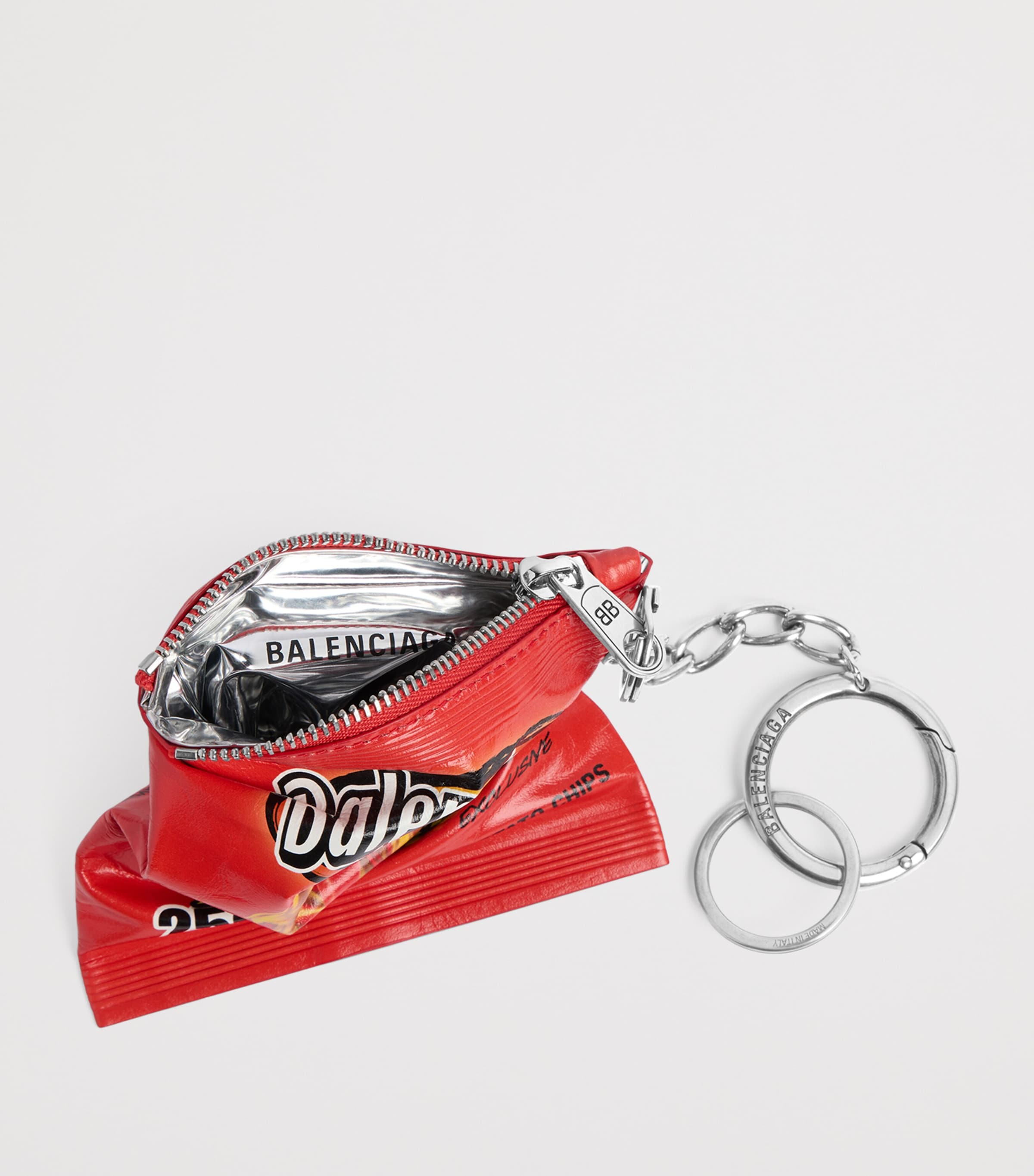 Balenciaga Red Calf Leather Chips Keyring | Harrods US