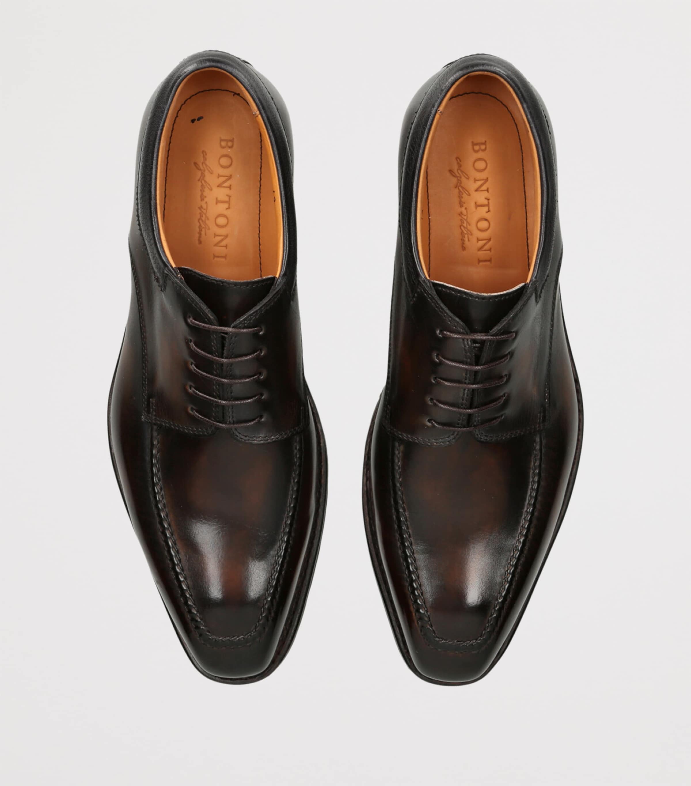 Bontoni Leather Eroico Derby Shoes Brown Image 4
