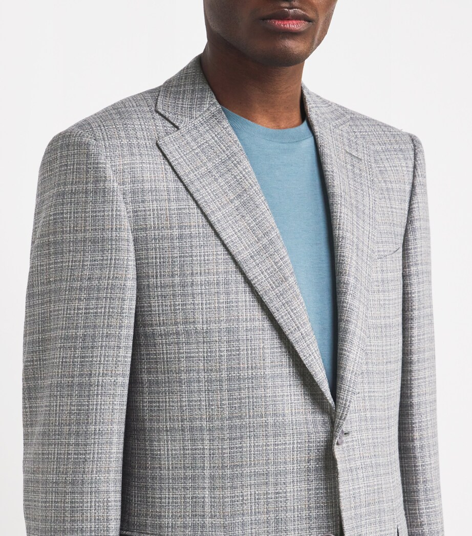 Silk-Wool Check Blazer 119 Image 6