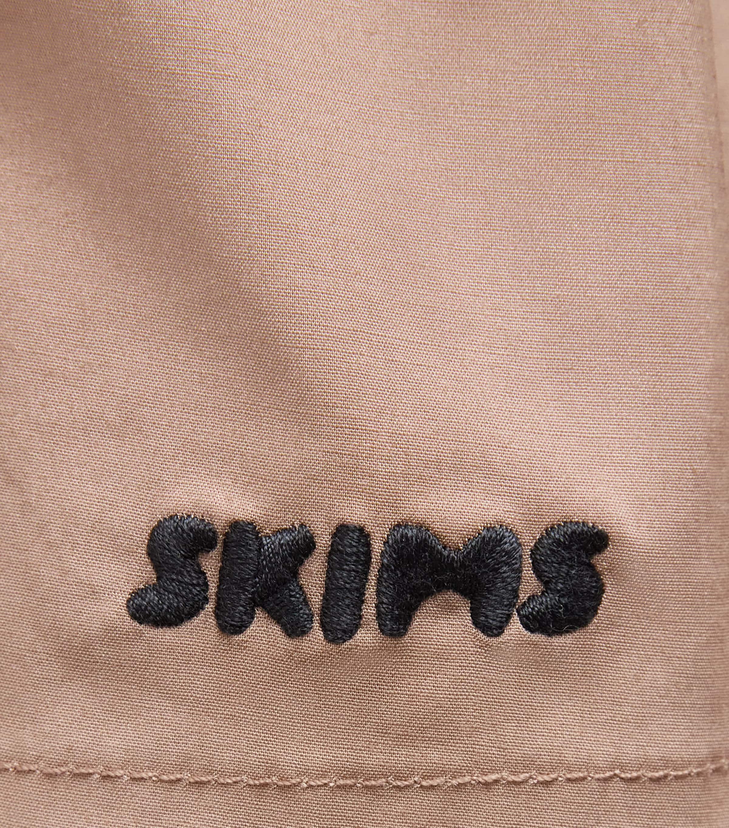 Skims Womens Stretch-Cotton Woven Flutter Shorts Desert Image 6