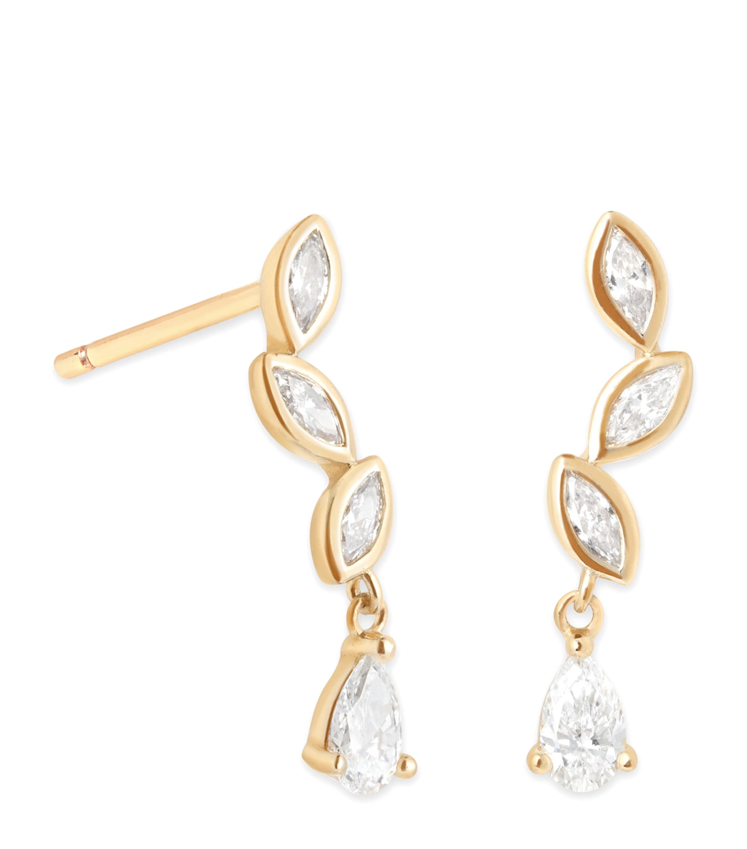 Astrid & Miyu Yellow Gold And Diamond Earrings In Gold