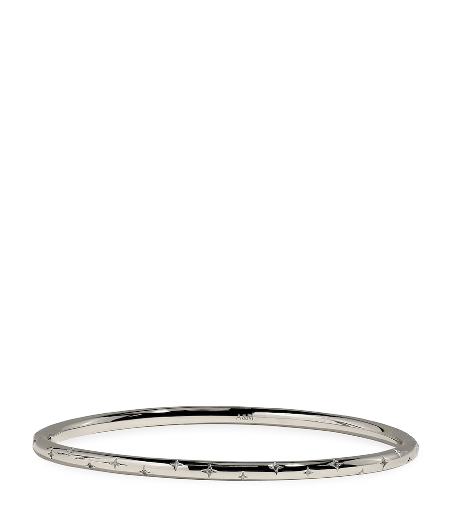 Astrid & Miyu Rhodium-Plated Cosmic Dome Bangle Silver Image 1
