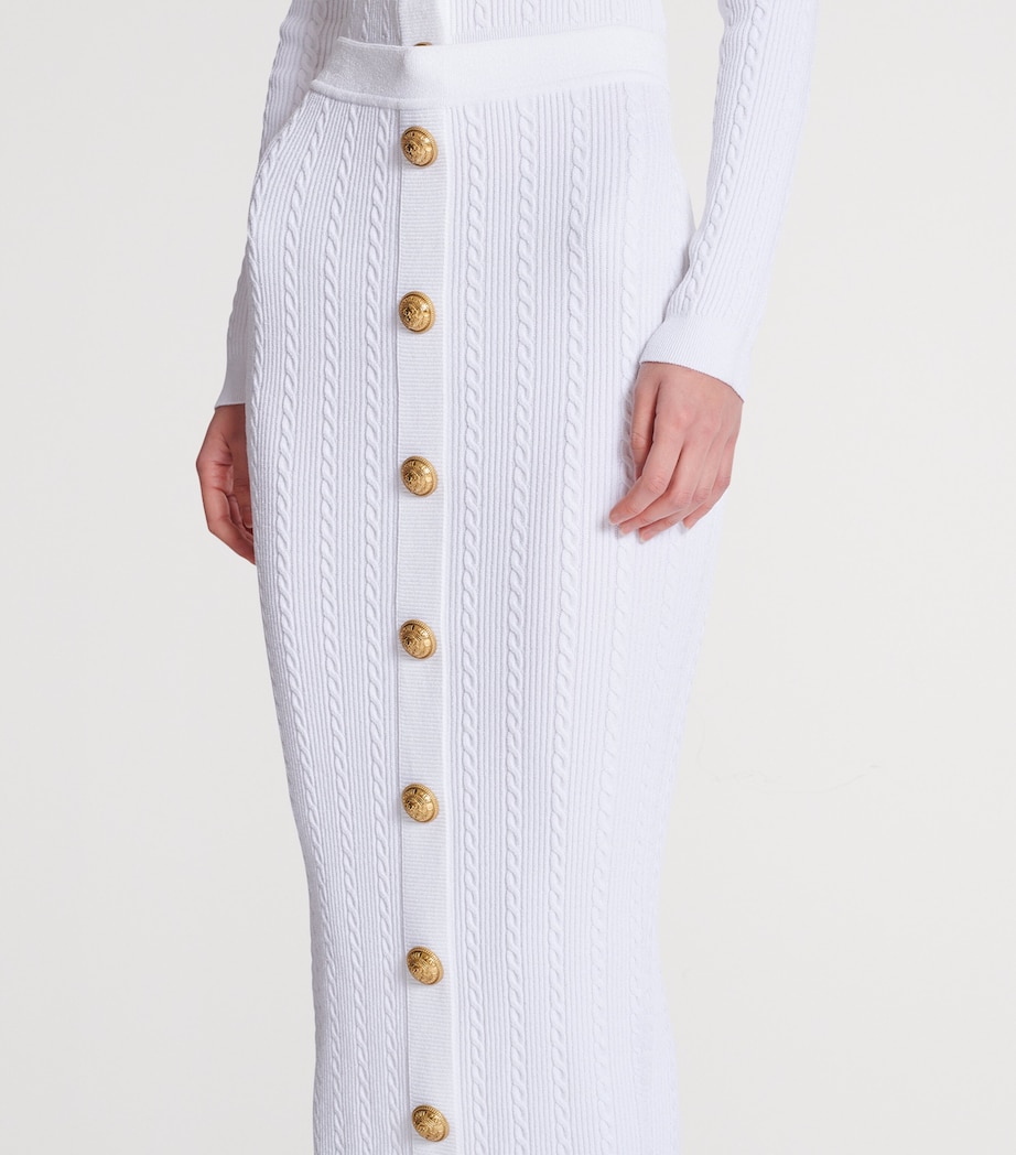 Cable-Knit Midi Skirt 0FA BLANC Image 6