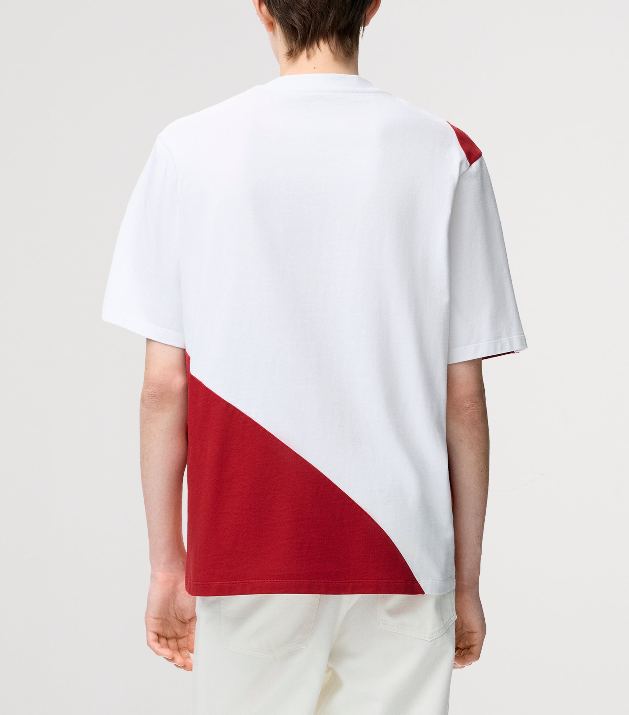 LOEWE Mens Cotton Relaxed T-Shirt White/red Image 4