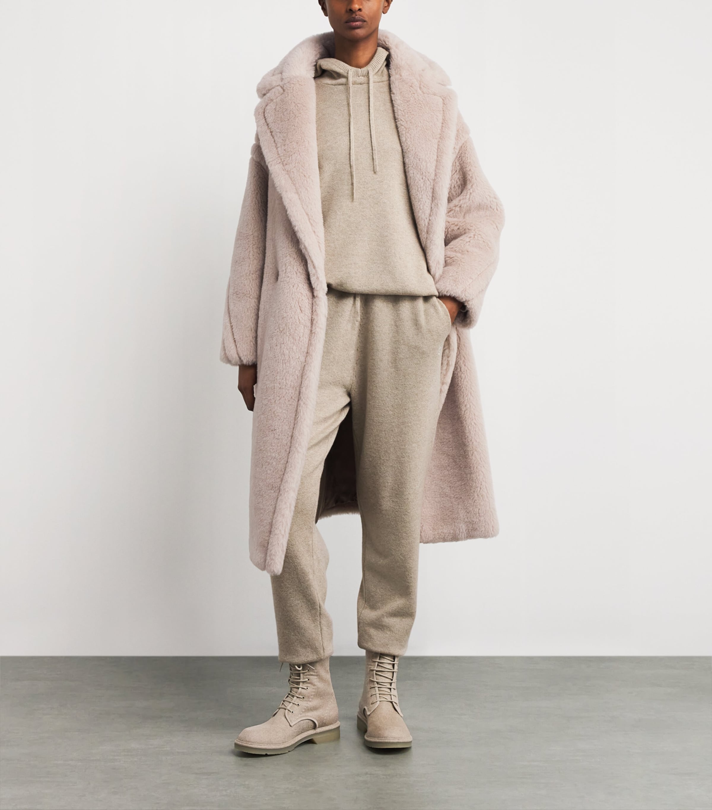 Alpaca-Wool-Silk Teddy Bear Coat BEIGE Image 2